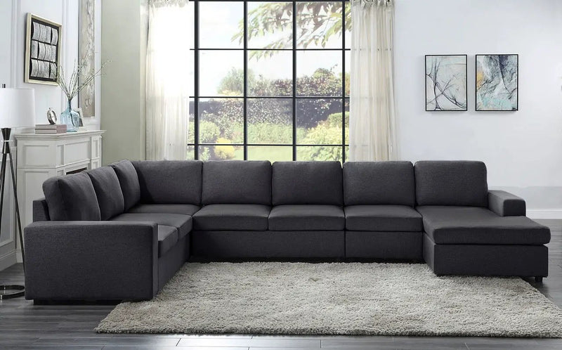 Hayden - 7 Seat Reversible Modular Sectional Sofa Chaise by Unique Piece Furniture