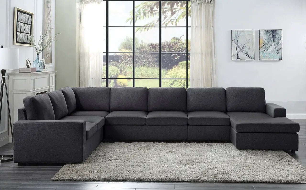 Hayden - 7 Seat Reversible Modular Sectional Sofa Chaise by HouseOfZazla