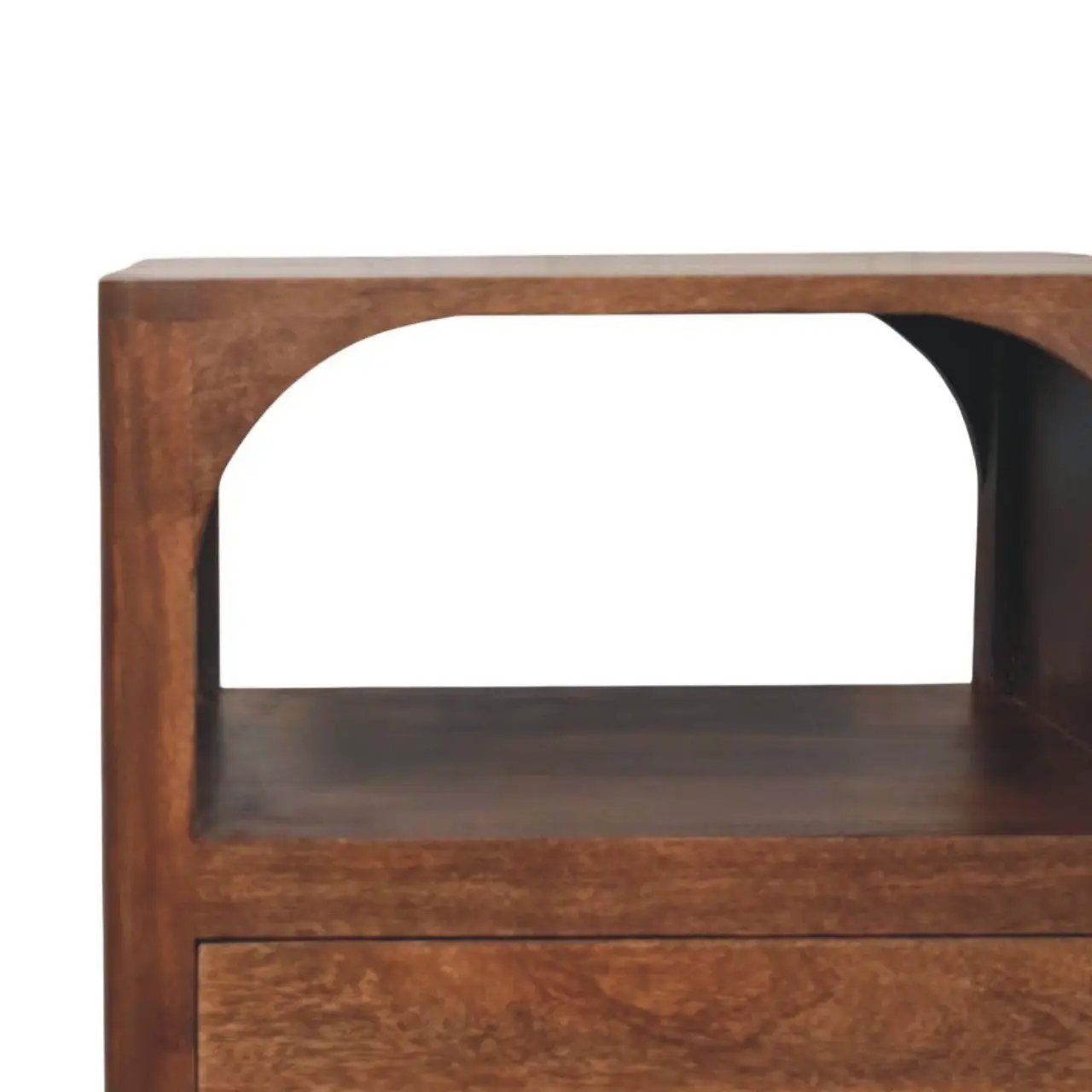 Solid Wood Arc-Line Bedside Table by HouseOfZazla