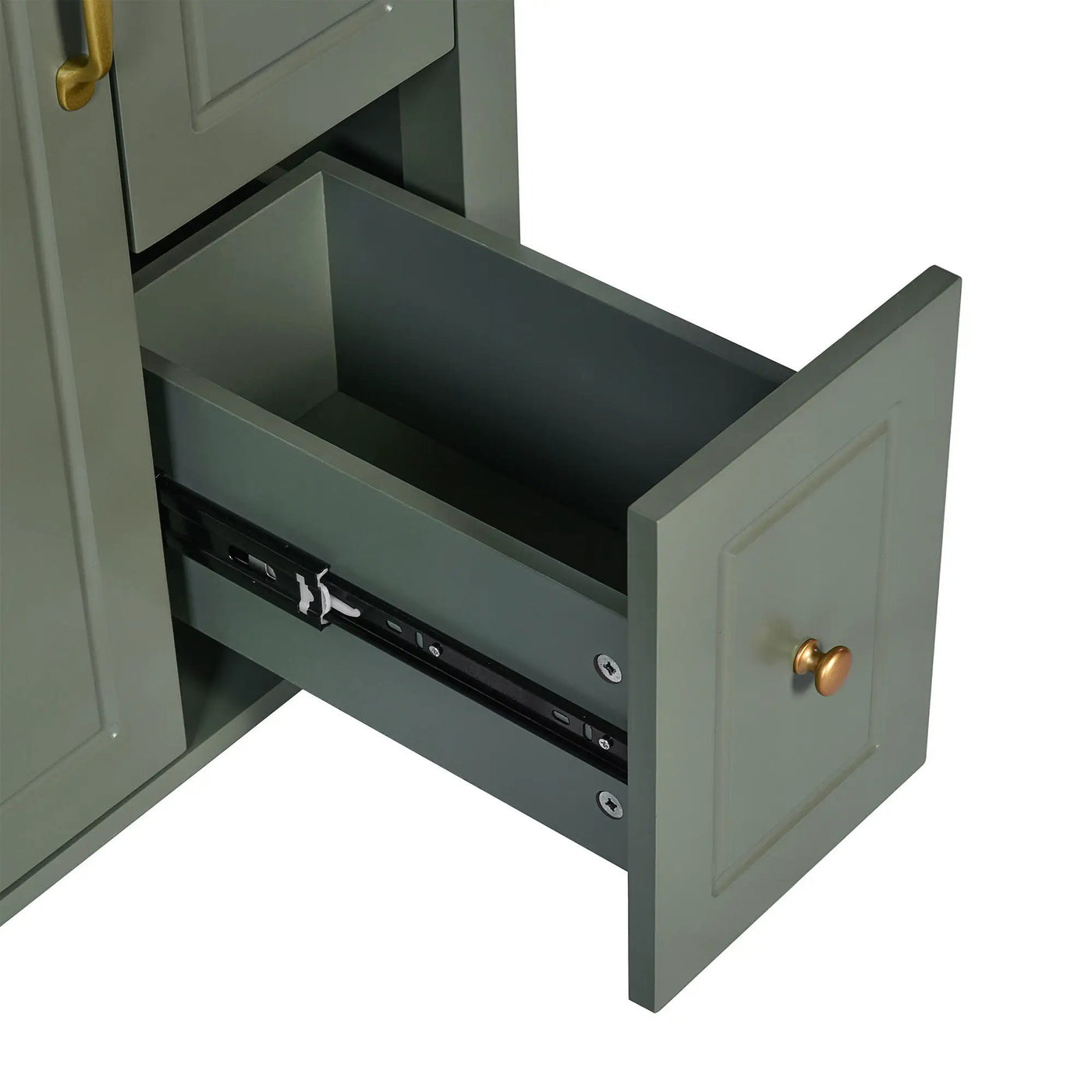 Elegant Bathroom Vanity With Ceramic Sink, Soft Close Doors And Drawers, Double Storage Racks by HouseOfZazla