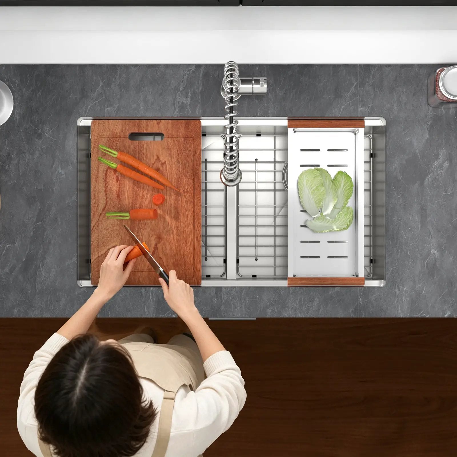 Double Bowl Undermount Kitchen Sink by HouseOfZazla