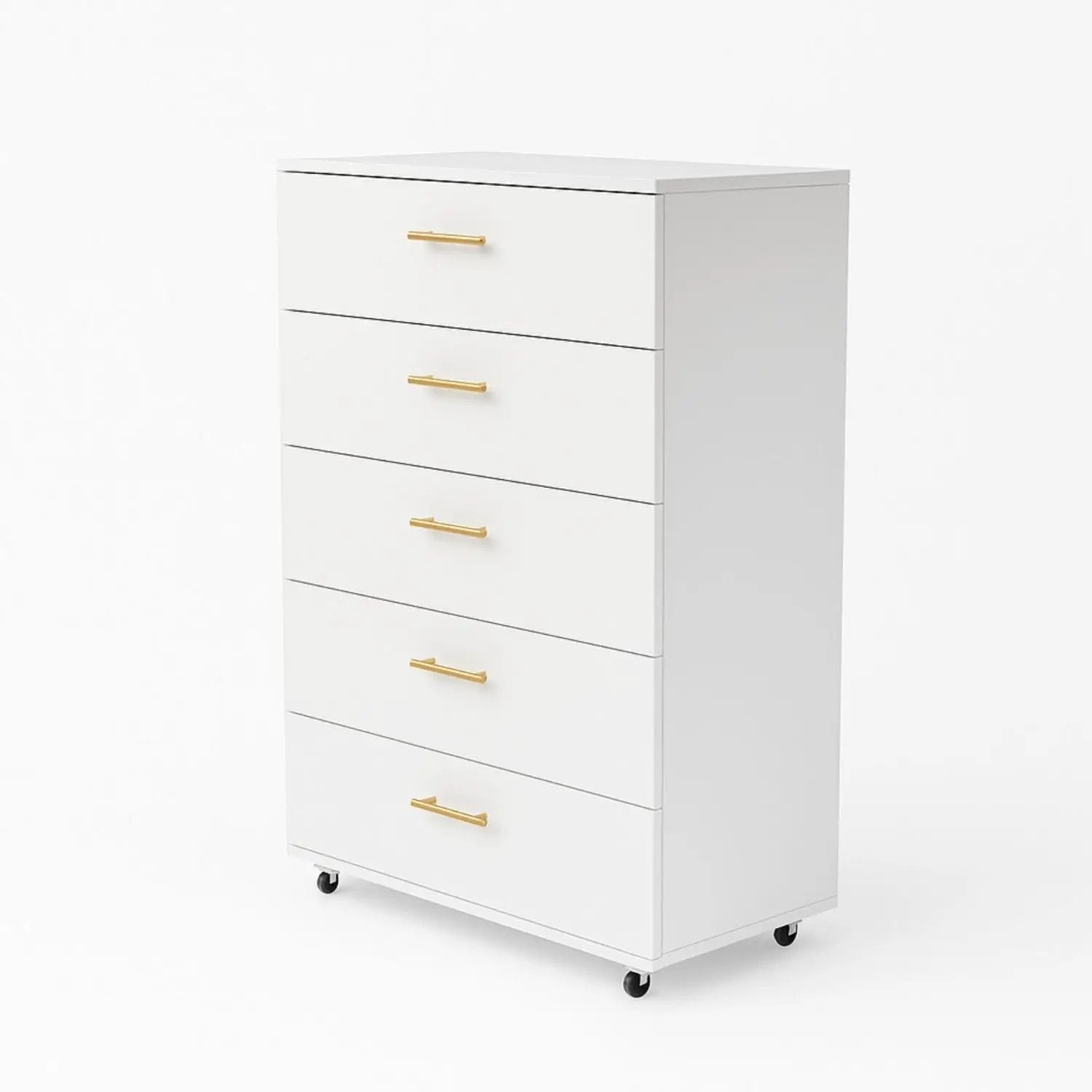 5 Drawer Dresser With Handles - White by Unique Piece Furniture