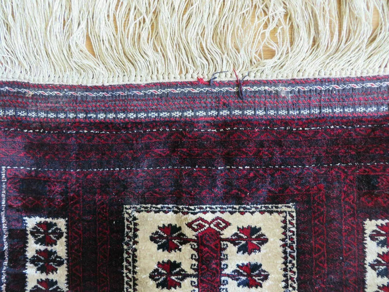 3' X 5' Handmade Fine Knotted Balouch Turkoman Prayer Silk Wool Rug by Jewel Rugs