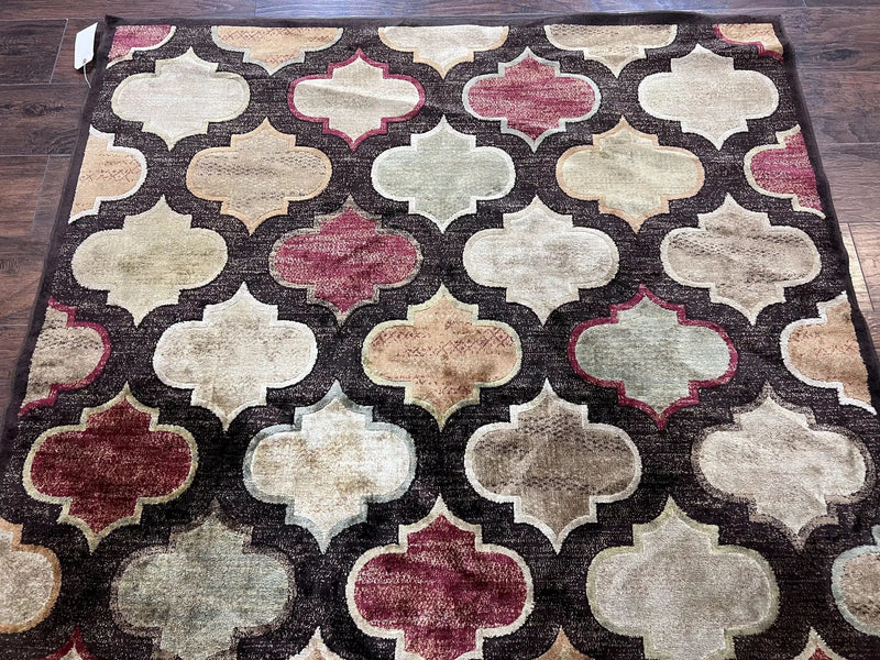 Panel Design Rug 5x7, Multicolor Contemporary Area Rug, Small Living Room Rug by Jewel Rugs