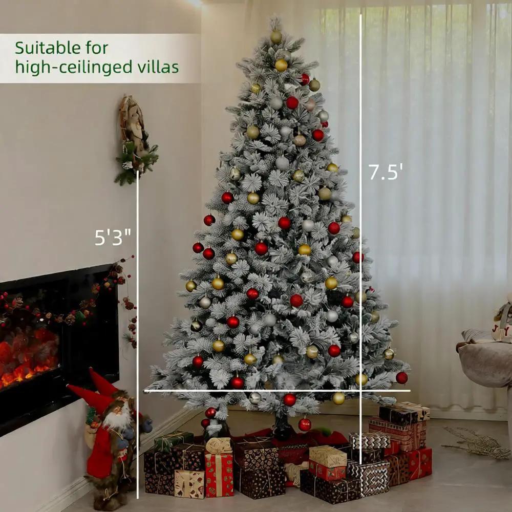 Flocked Artificial Christmas Tree with Clear Lights by HouseOfZazla