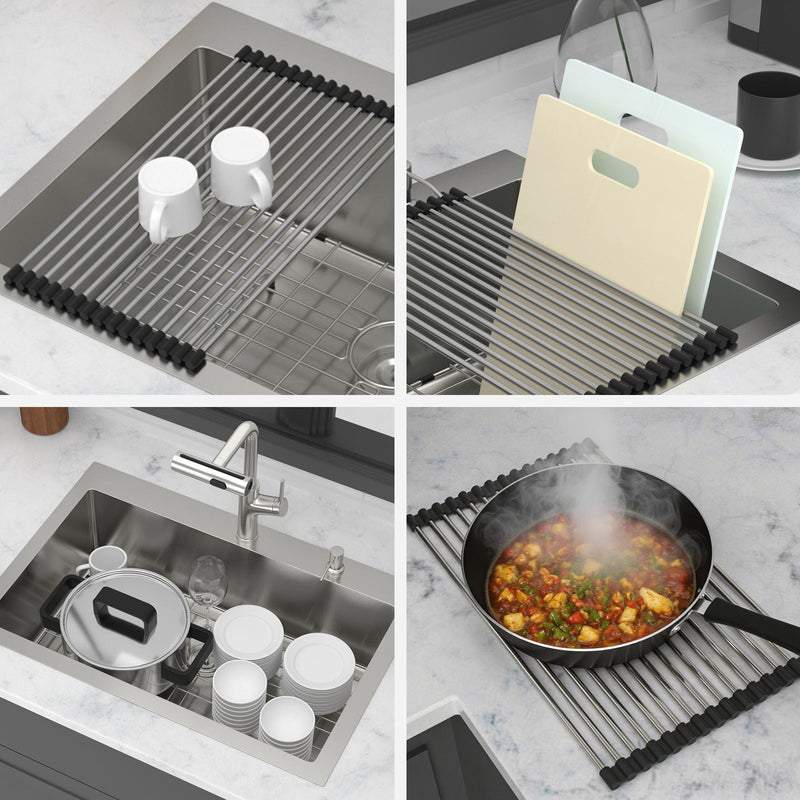 Drop-In Kitchen Sink With Pull-Out Faucet And Soap Dispenser by HouseOfZazla