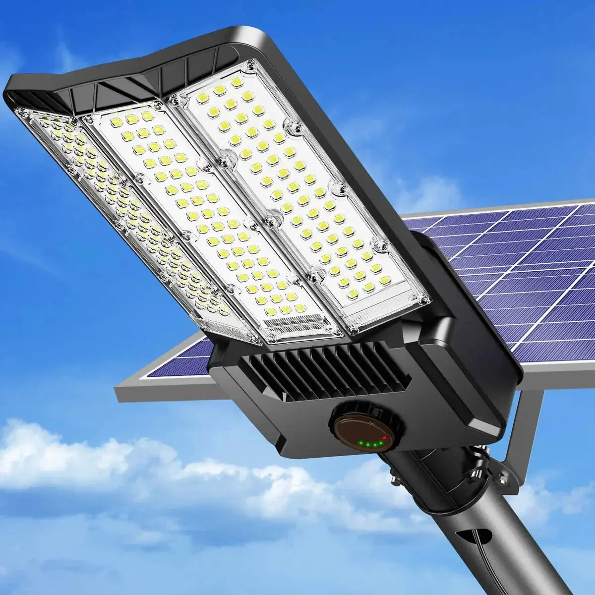9500W Aluminum Solar Street Lights Outdoor, 500000LM High Powered Commercial Parking Lot Lights 6500K Dusk to Dawn with Remote by Outdoor Solar Outlet