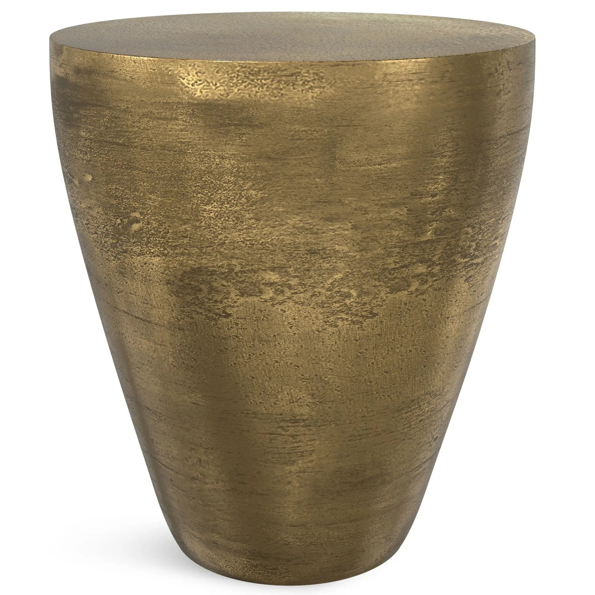 Cavan - Cast Aluminum Side Table - Antique Brass by HouseOfZazla
