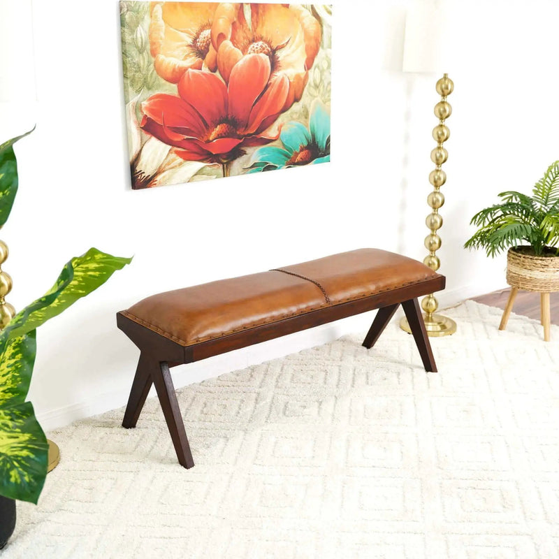 Chad - Bench - Brown / Tan by Unique Piece Furniture