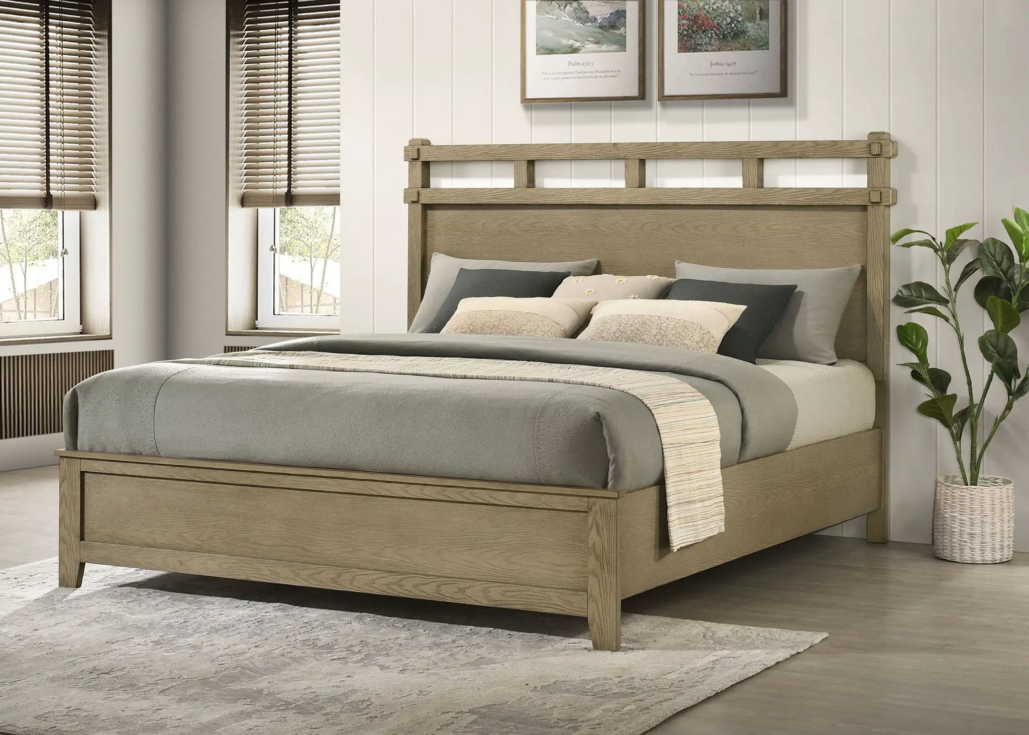 Hazlewood 61-inch Eastern King Panel Bed Vineyard Oak by Unique Piece Furniture