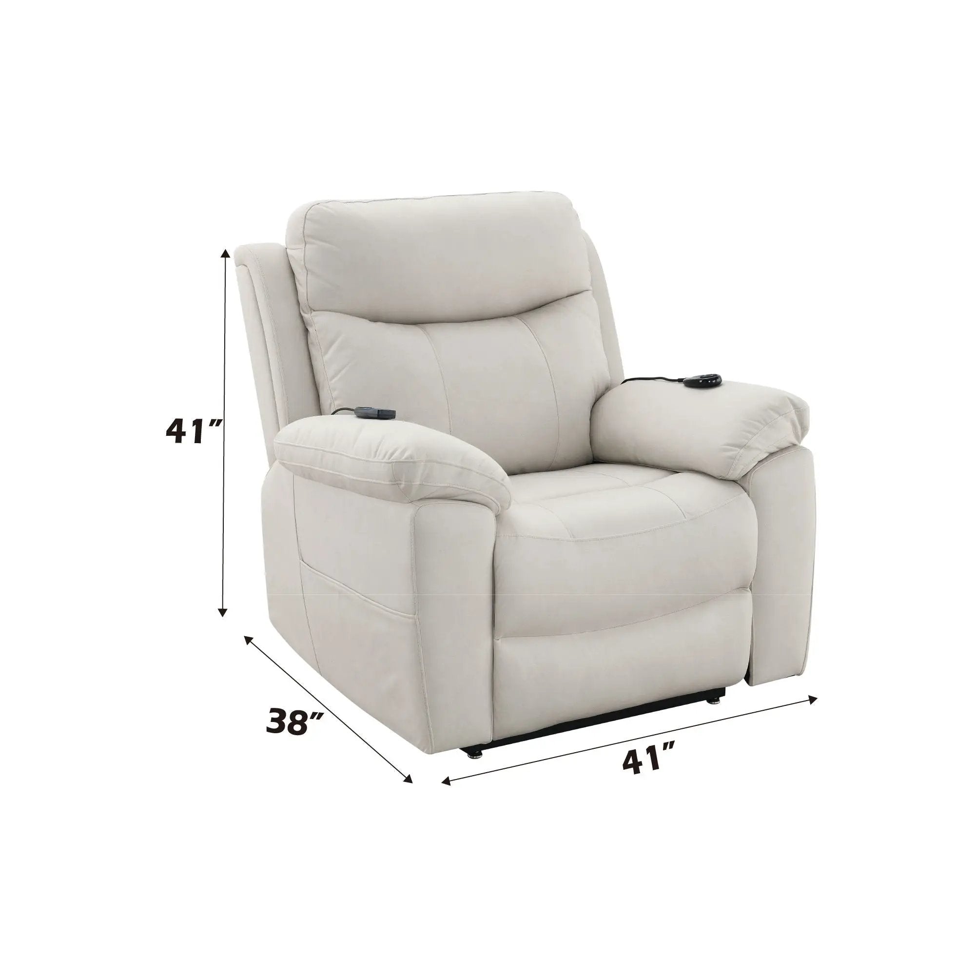 Chriki - Power Motion Recliner & Lift Heating Massage Chair - Beige by Unique Piece Furniture