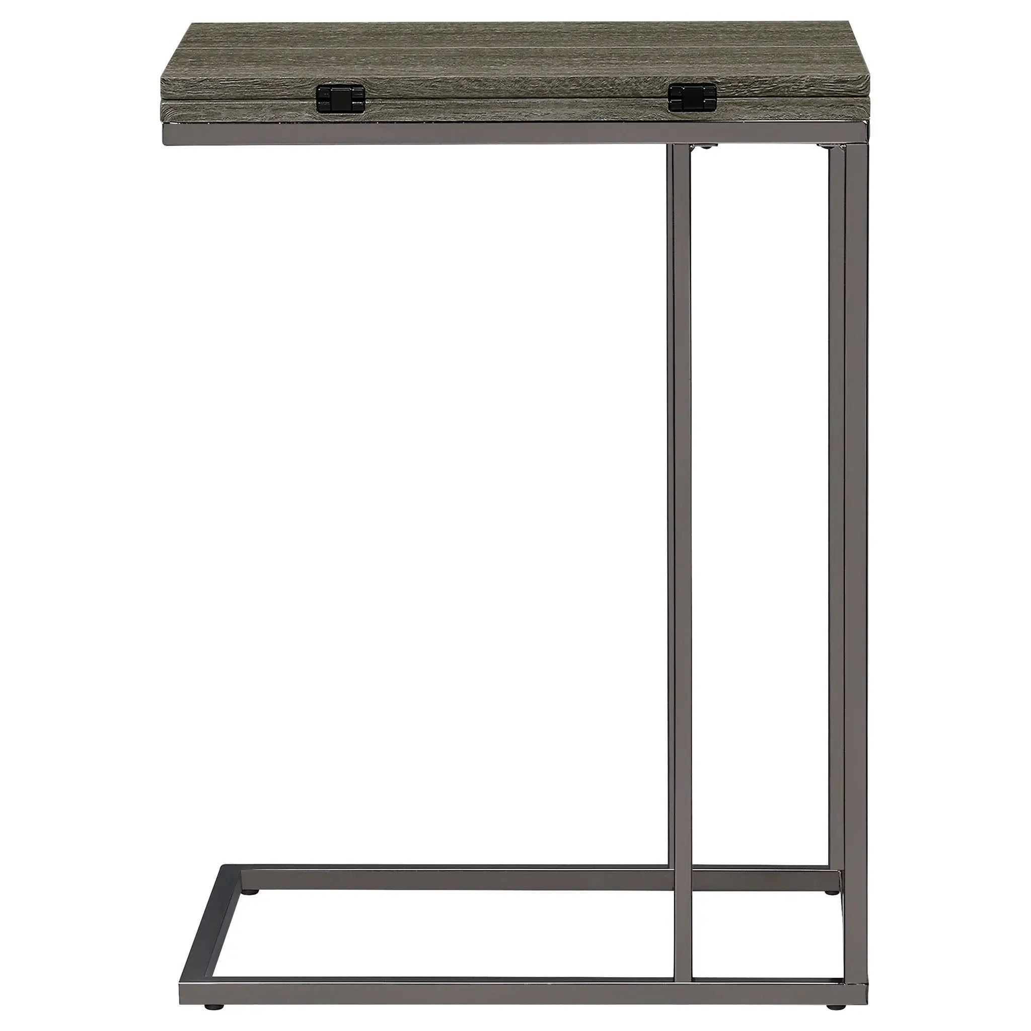 Pedro Expandable C-Shaped Sofa Side Table Weathered Grey by Unique Piece Furniture