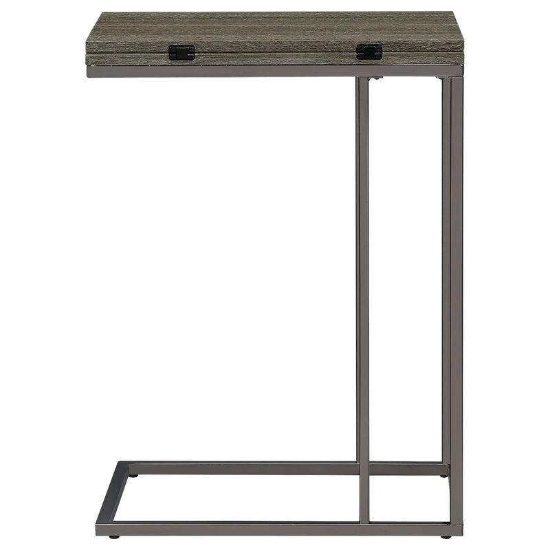 Pedro Expandable C-Shaped Sofa Side Table Weathered Grey by Unique Piece Furniture