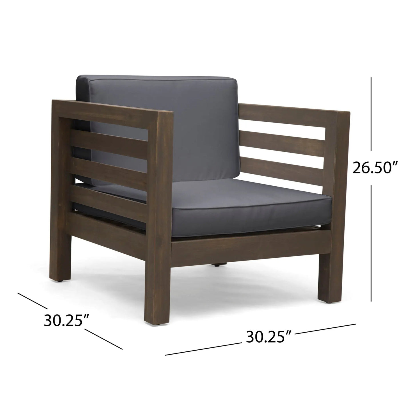 Outdoor Acacia Wood Patio Chair With Fabric Cushion by HouseOfZazla