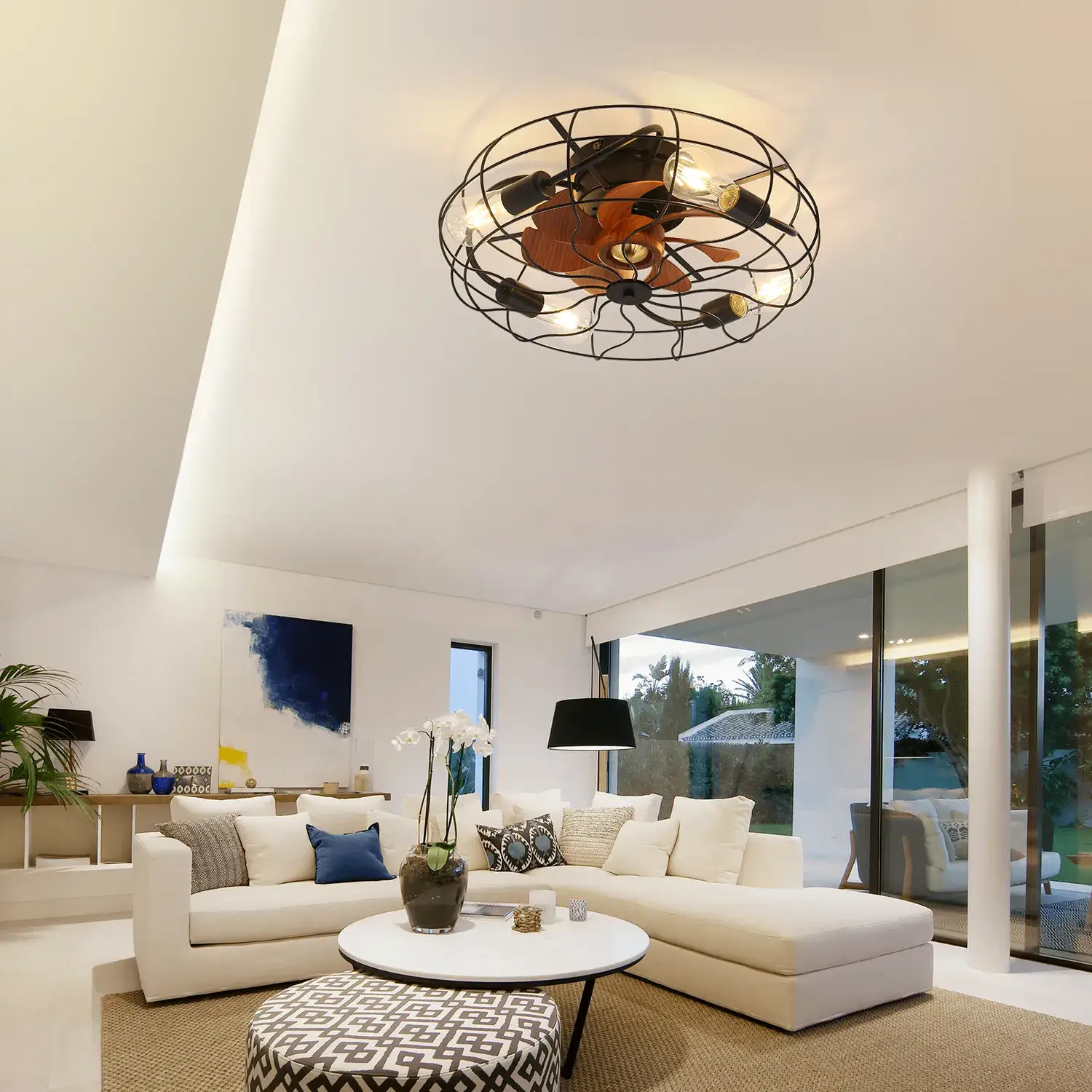 Industrial Style 20 Inch Matte Ceiling Fan with Light by HouseOfZazla