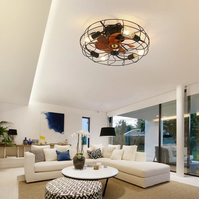 Industrial Style 20 Inch Matte Ceiling Fan with Light by HouseOfZazla