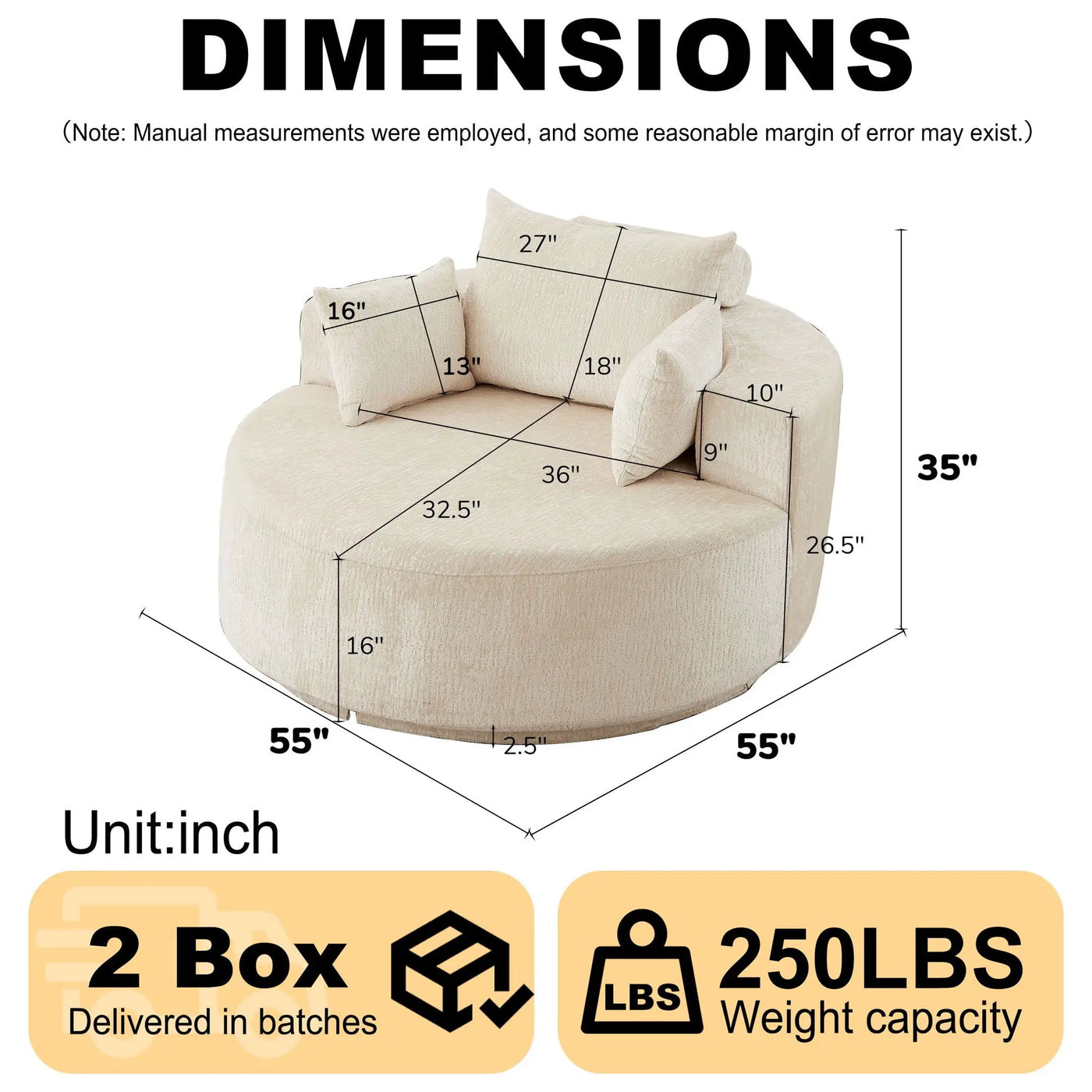 Single 360 Degree Swivel Chair For Living Room by HouseOfZazla