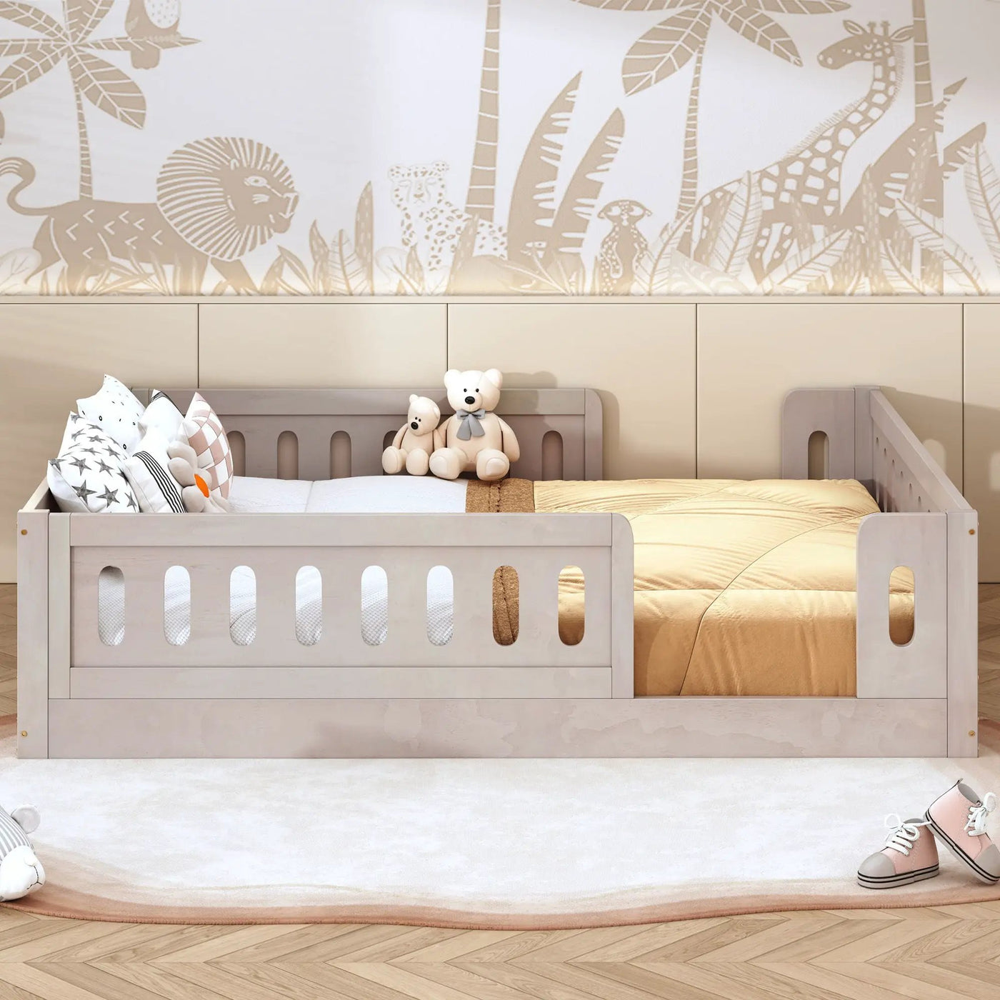 Platform Bed With Guardrail by HouseOfZazla