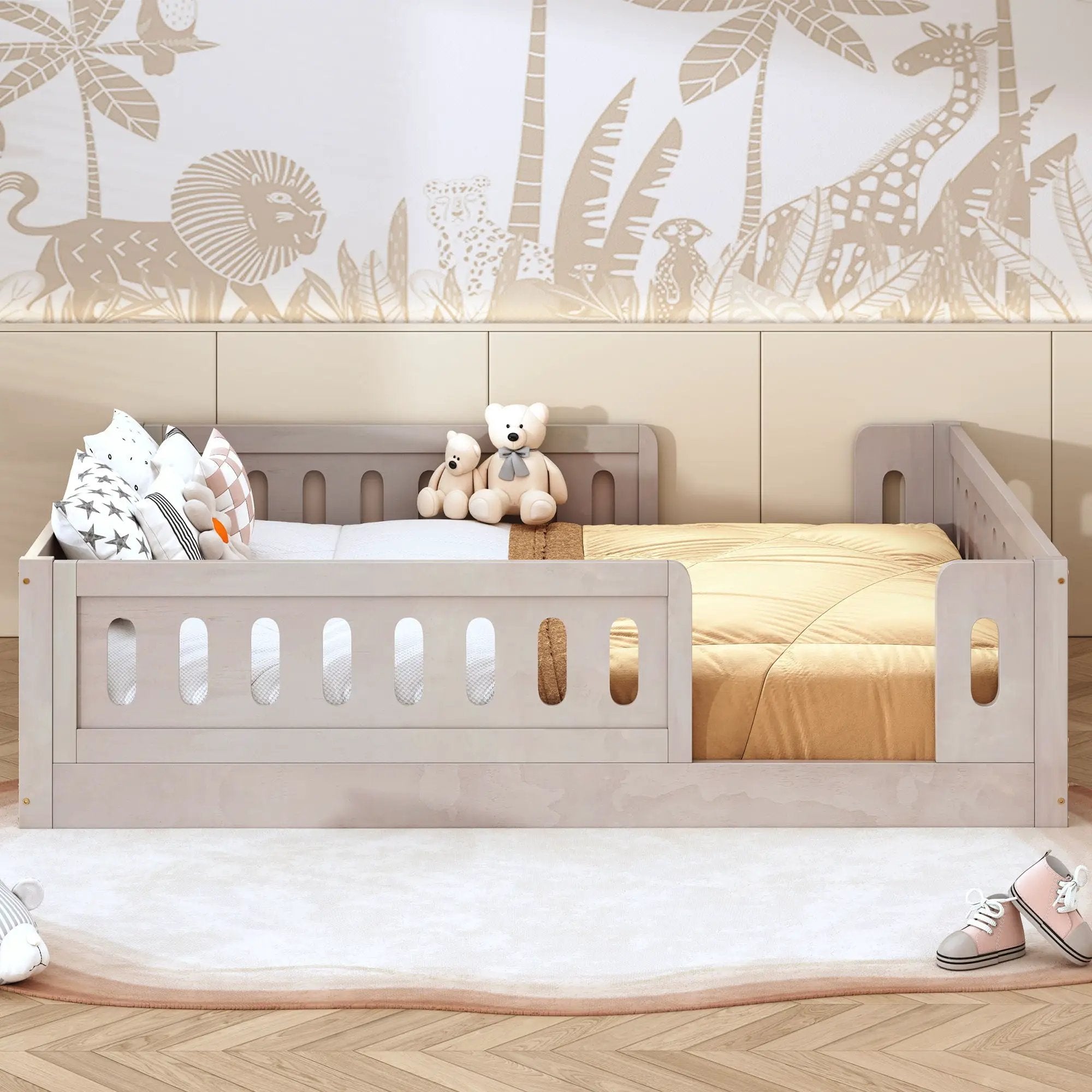 Platform Bed With Guardrail by HouseOfZazla