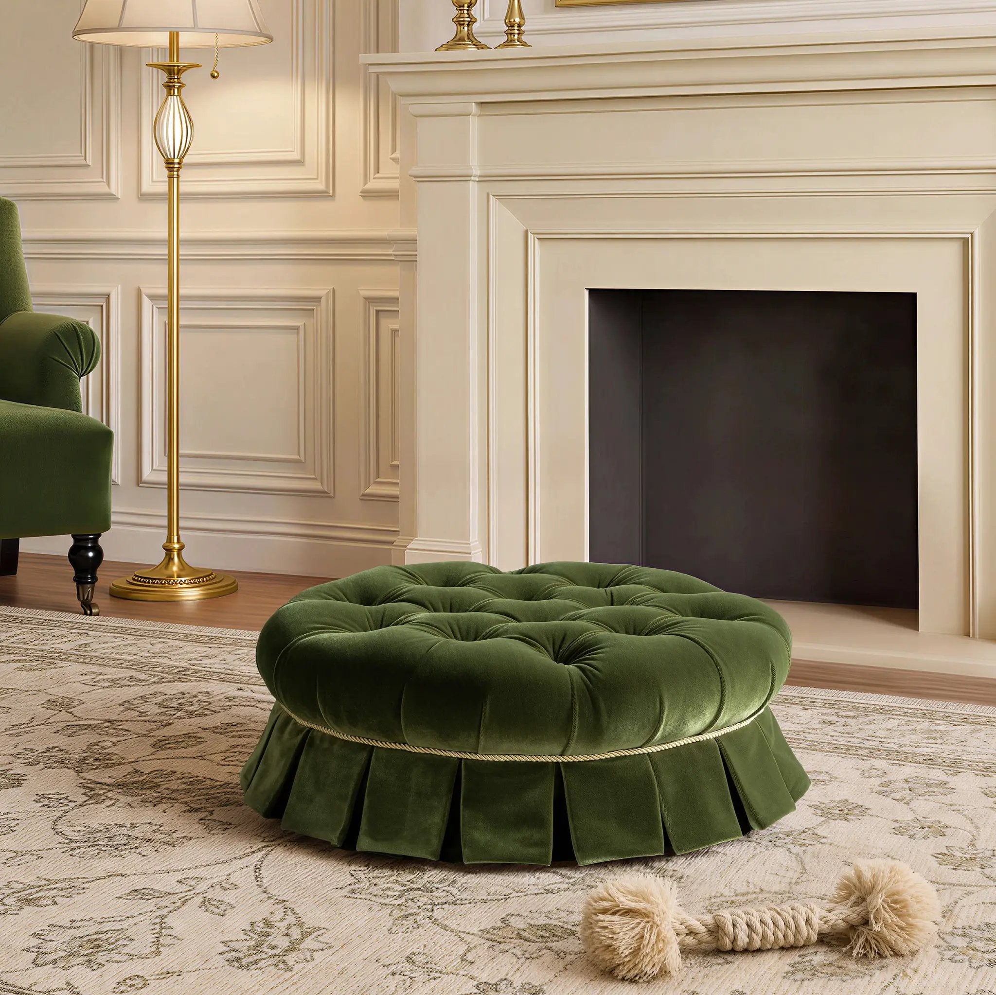 Roquefort 24.5" Dog Sofa Bed, Medium, Olive by HouseOfZazla