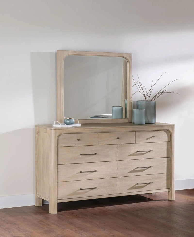 Solano 9-drawer Bedroom Dresser with Mirror Weathered Mango by Unique Piece Furniture