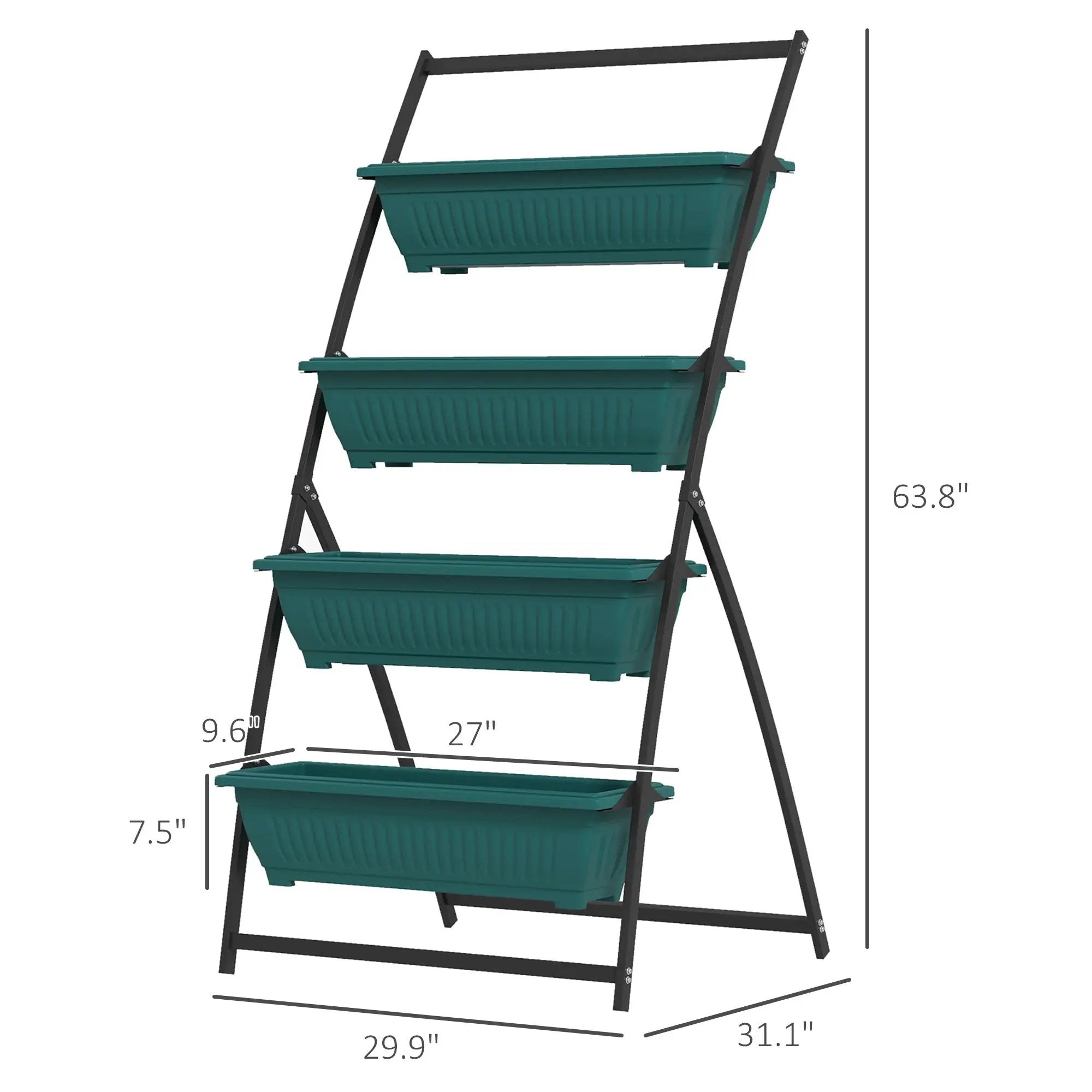 Outsunny 4 Tier Vertical Garden Planter Set by HouseOfZazla