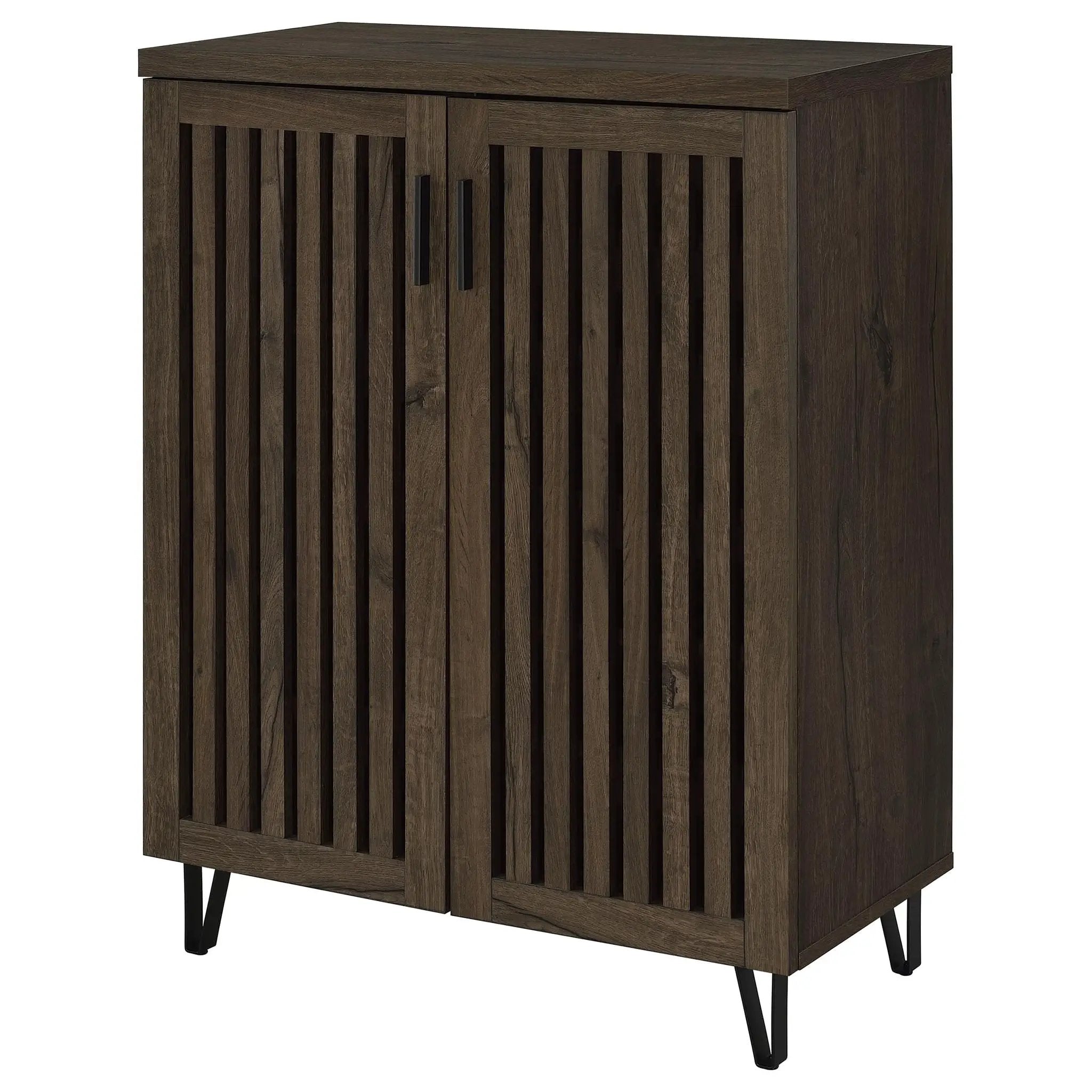 Brixton 2-door Entryway Shoe Storage Cabinets Smoked Oak by Unique Piece Furniture