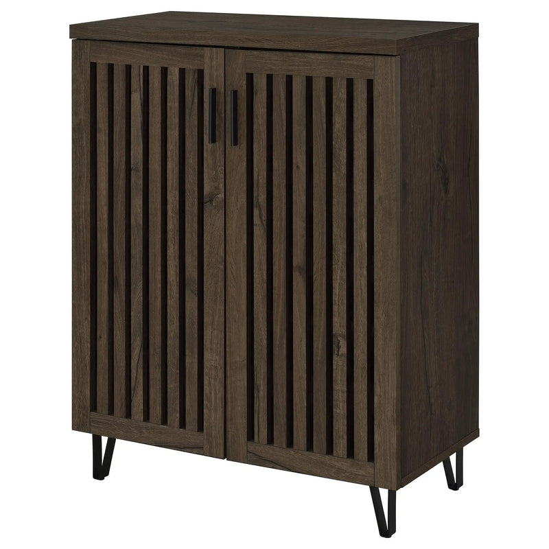 Brixton 2-door Entryway Shoe Storage Cabinets Smoked Oak by Unique Piece Furniture