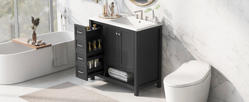 36" Bathroom Vanity with Sink Top and Storage Cabinet by HouseOfZazla
