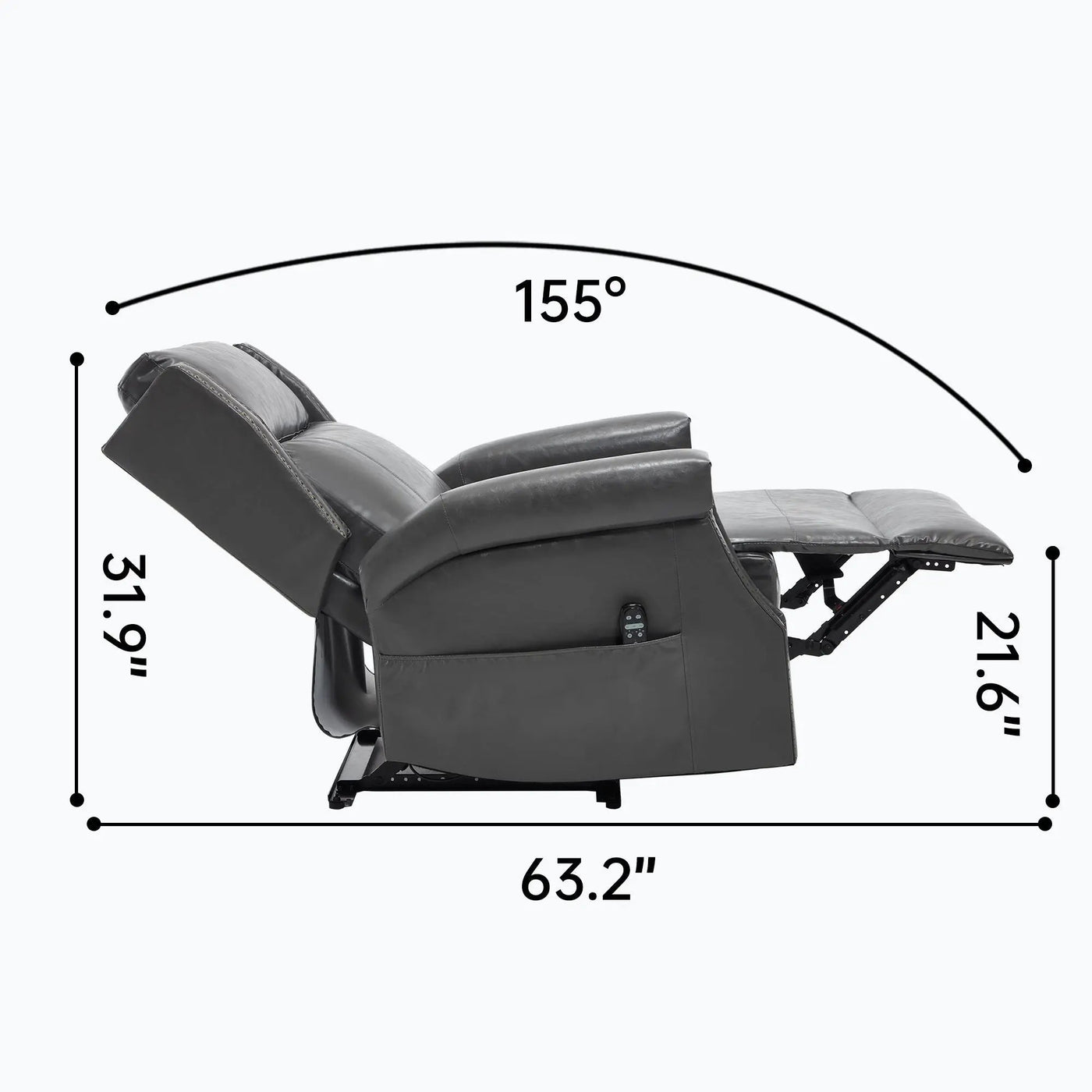 Manual Recliner Chair With Heavy Duty Motion Mechanism, 8 Vibrating Nodes And 3 Massage Modes For Living Room by HouseOfZazla