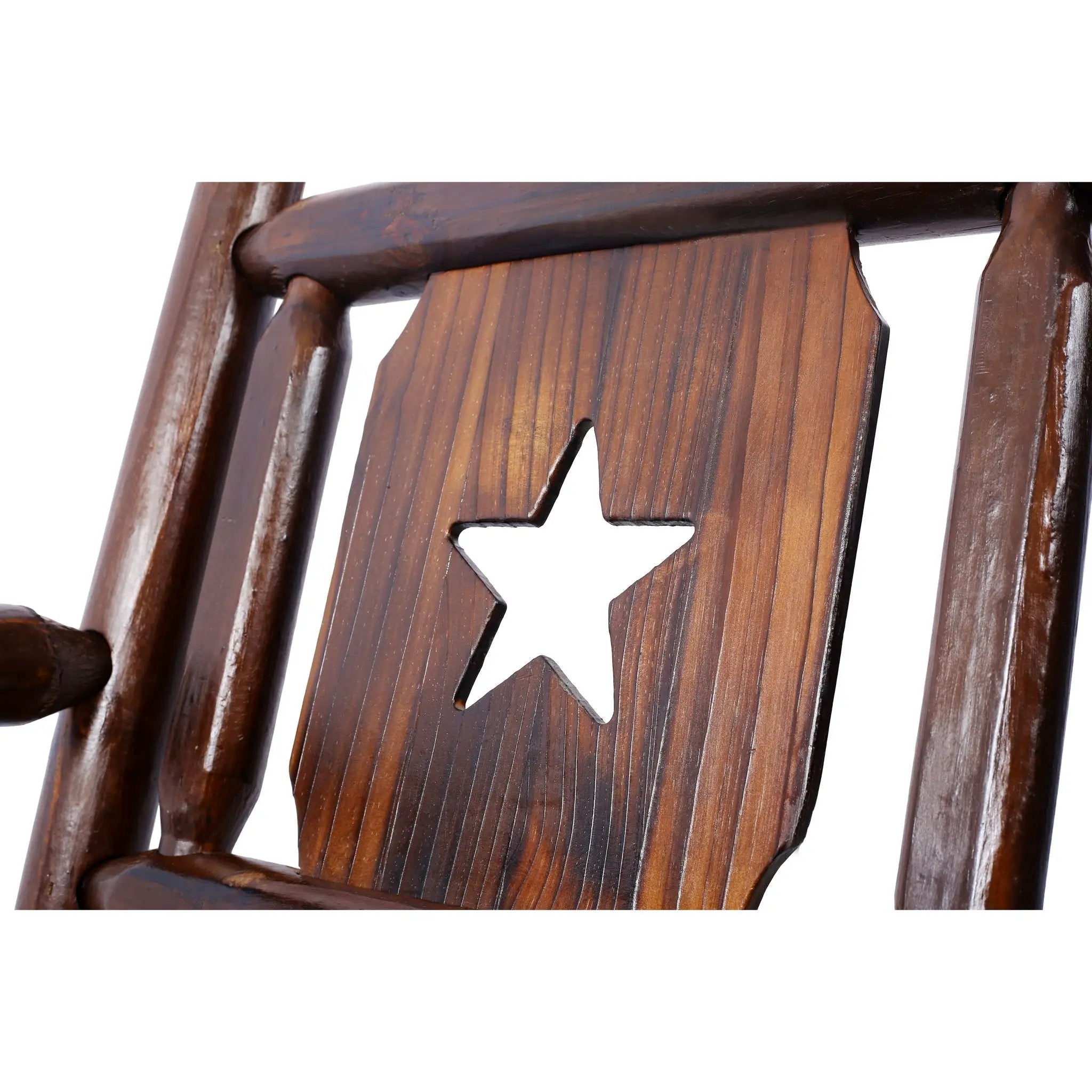 Rustic Outdoor Wood Rocking Bench Double Rocking Chair For 2 Persons With Curved Seat, Porch Rocker - Brown by HouseOfZazla