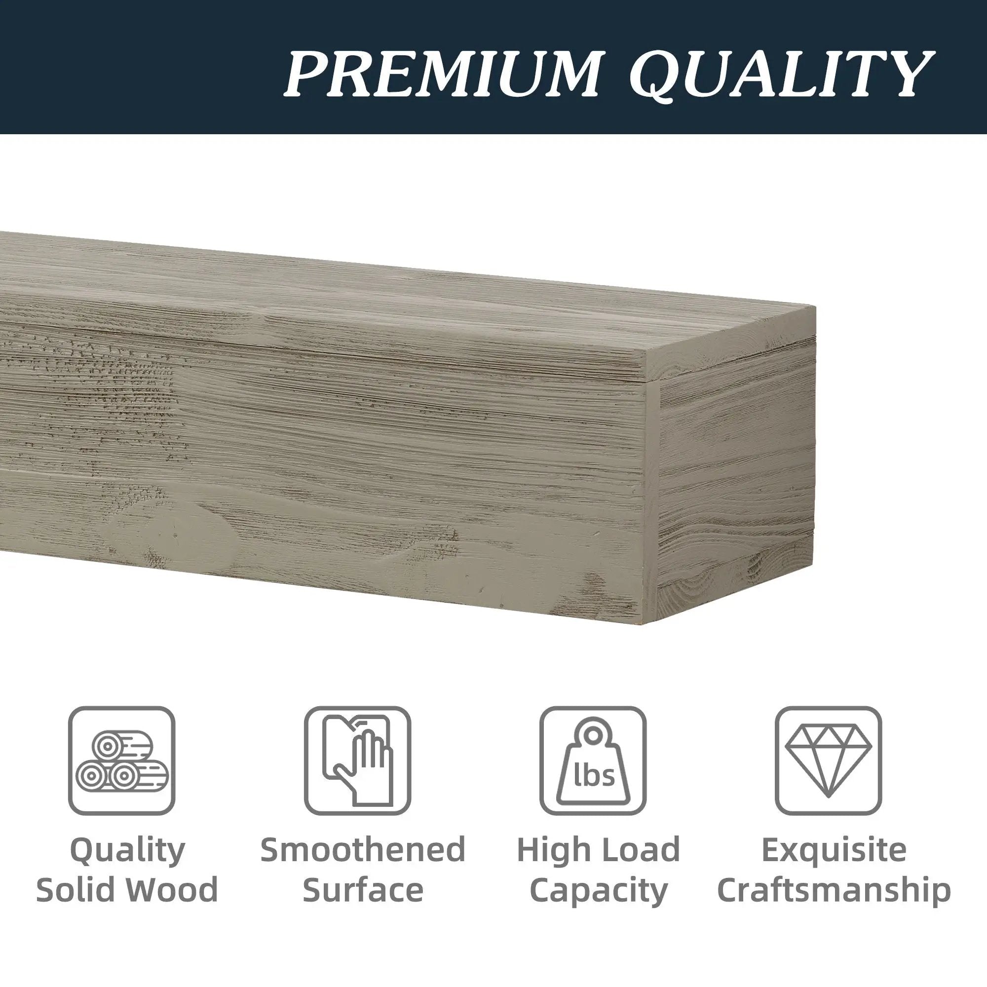 Rustic Wood Fireplace Mantel, Wall-Mounted & Floating Shelf For Home Decor by HouseOfZazla