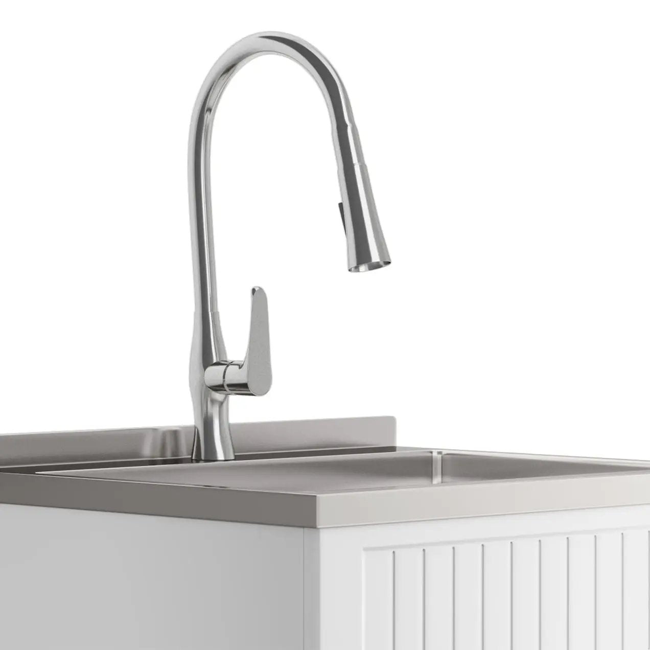 Beckham - Laundry Cabinet & Faucet And Stainless Steel Sink by HouseOfZazla