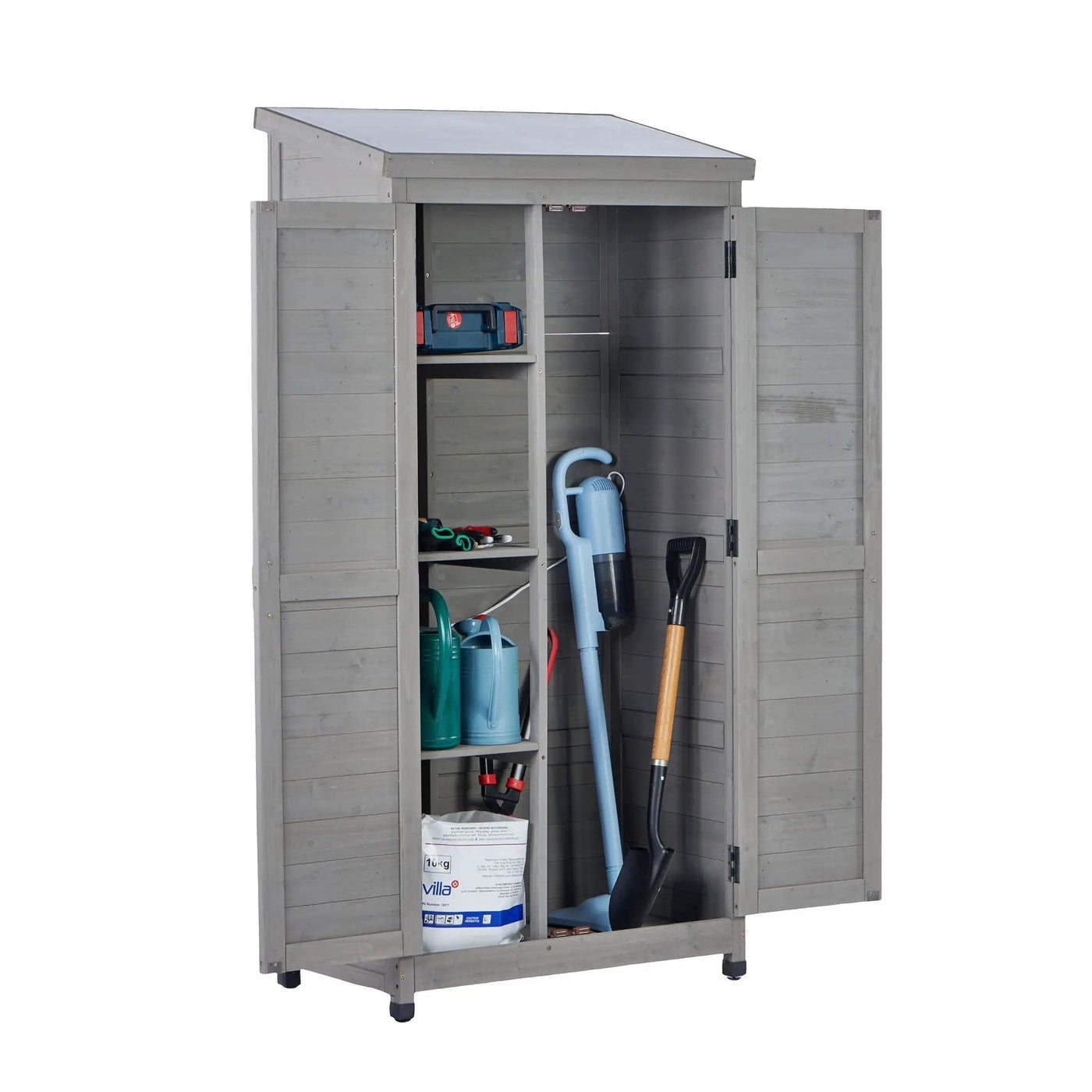 Outdoor Storage Shed With Vertical Tool Cabinet For Backyard by HouseOfZazla