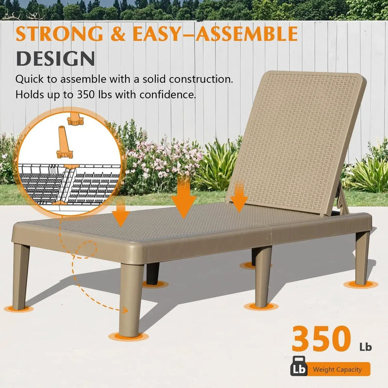 Pool Lounge Chairs Set of 2 with Adjustable Backrest by HouseOfZazla