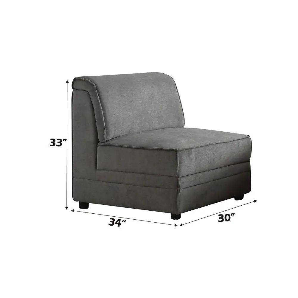 Bois - Modular Armless Chair - Gray Velvet by Unique Piece Furniture