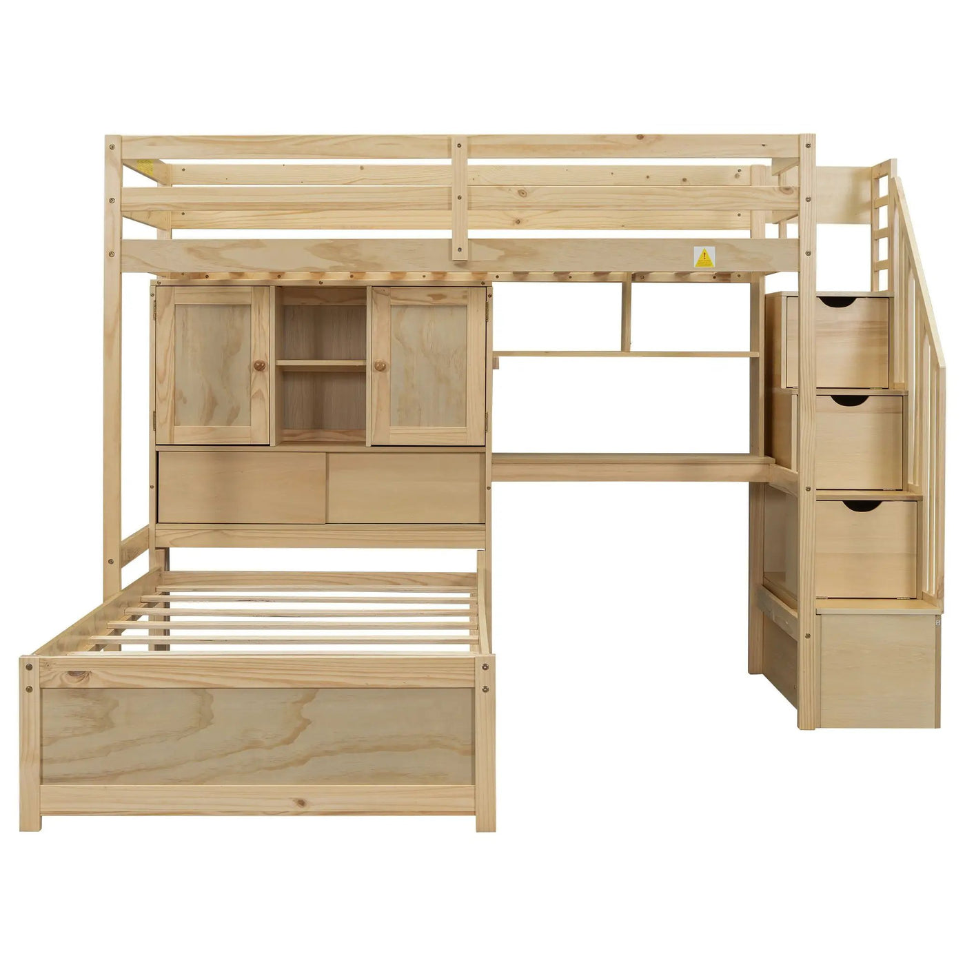 Loft Bed With Built In Desk And Staircase by HouseOfZazla