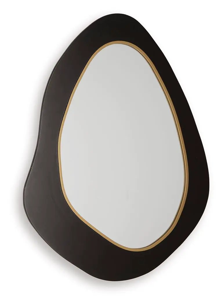 Kierlock - Accent Mirror - Black / Gold Finish by Unique Piece Furniture