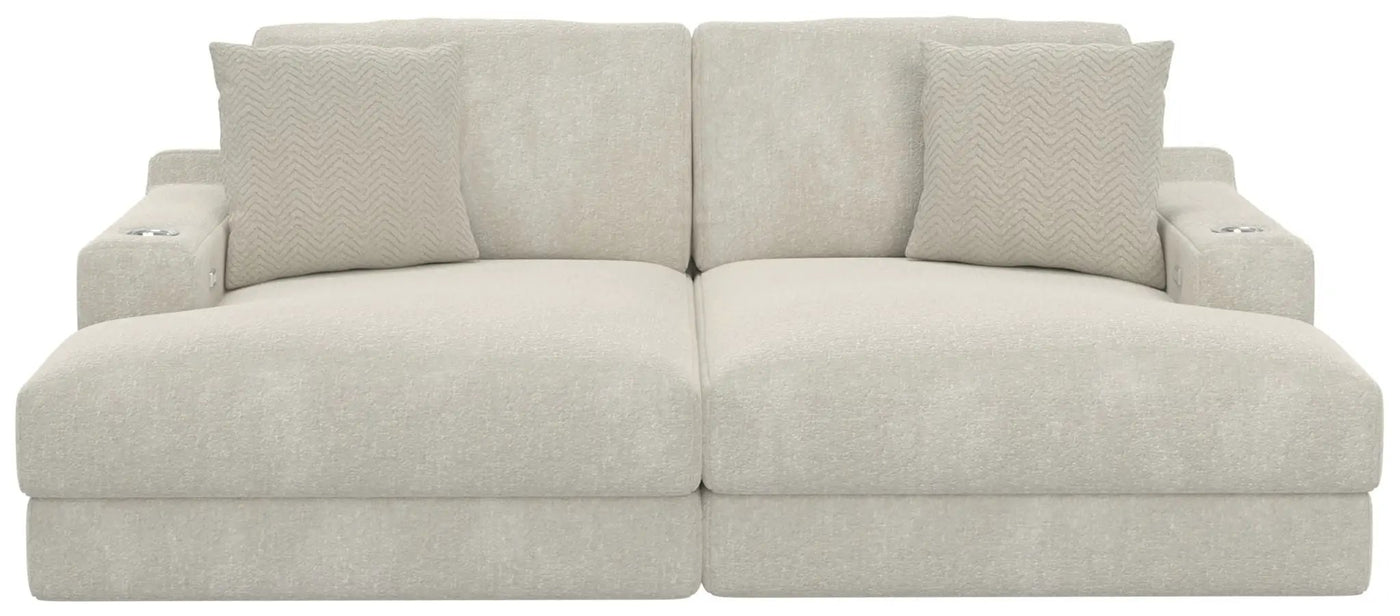 Cozy - 2 Piece Double Wide Chaise With USB Charging Ports by Unique Piece Furniture