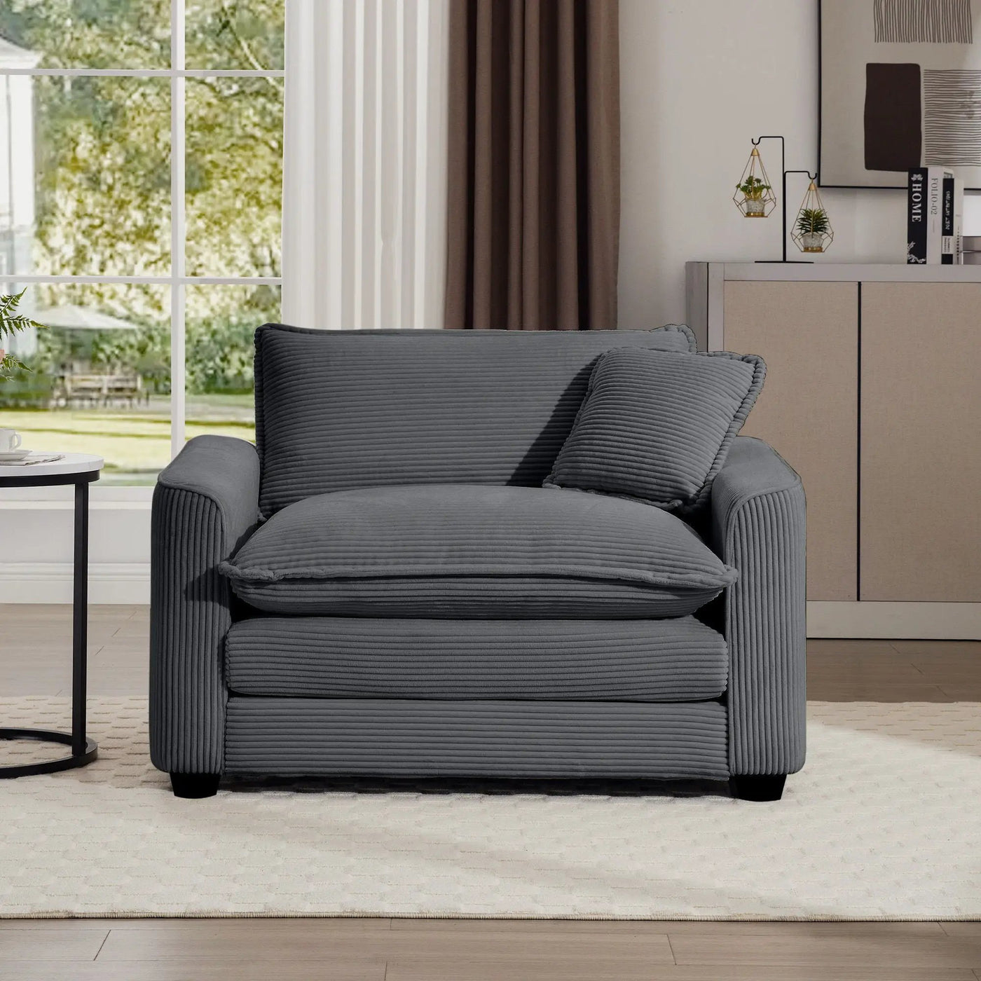 Modern Classic Fabric Single Chair Deep Seat Sofa With Pillow by Unique Piece Furniture