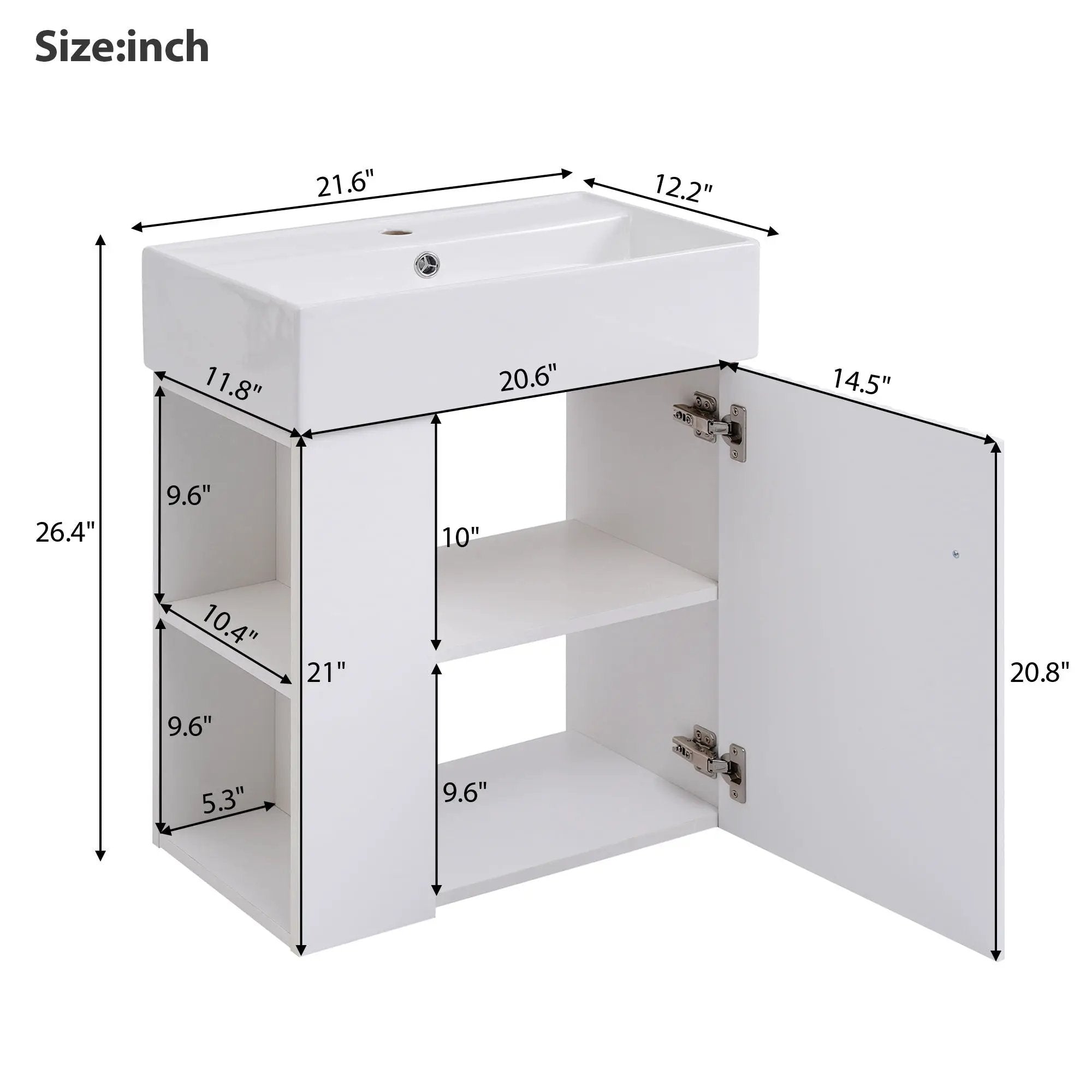 Modern Floating Bathroom Vanity With Ceramic Basin Perfect For Small Bathrooms by Unique Piece Furniture