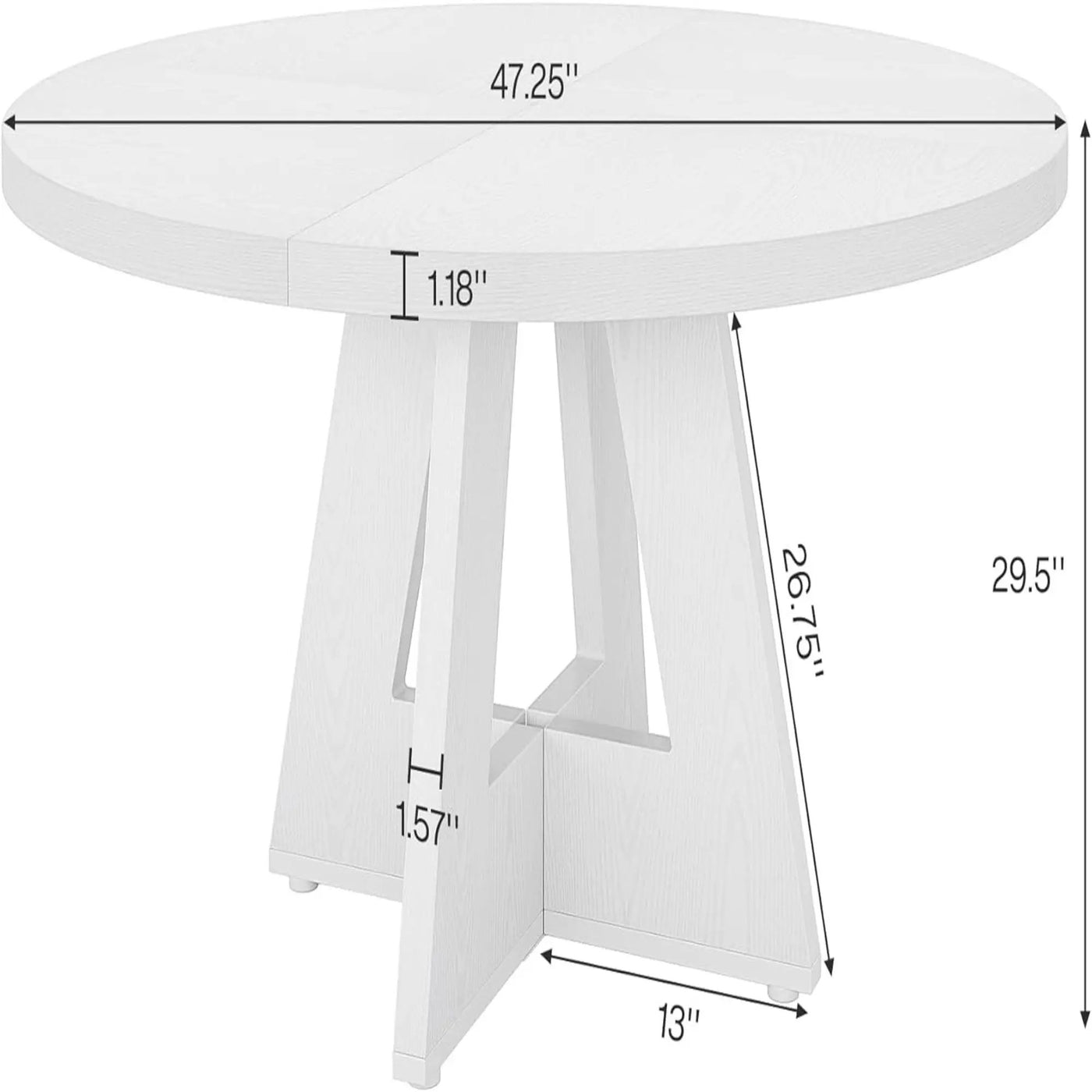 Round Dining Cross Base Kitchen Table by HouseOfZazla