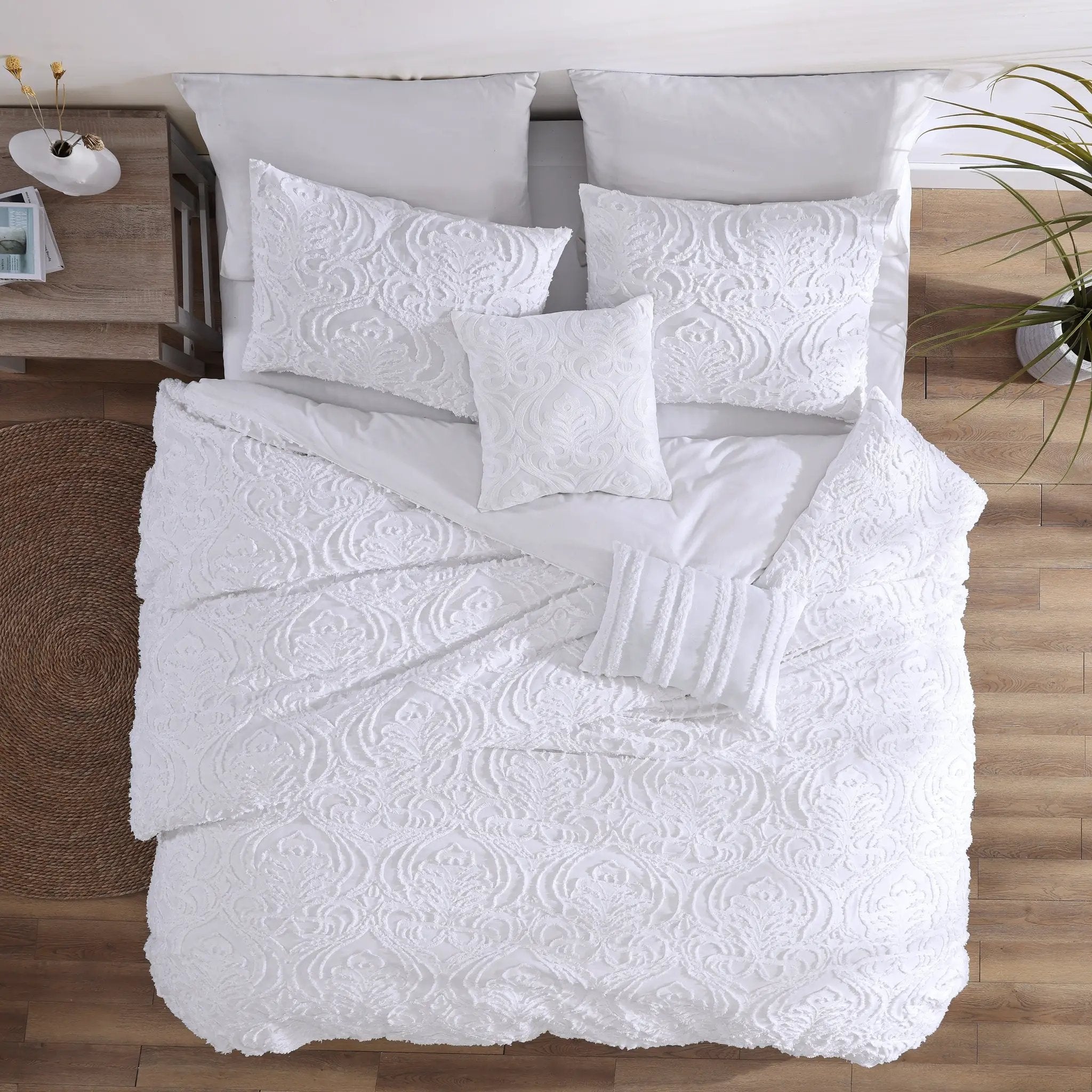 Rhapsody 6 Pc Cotton Clip Jacquard Bedding Ensemble by HouseOfZazla