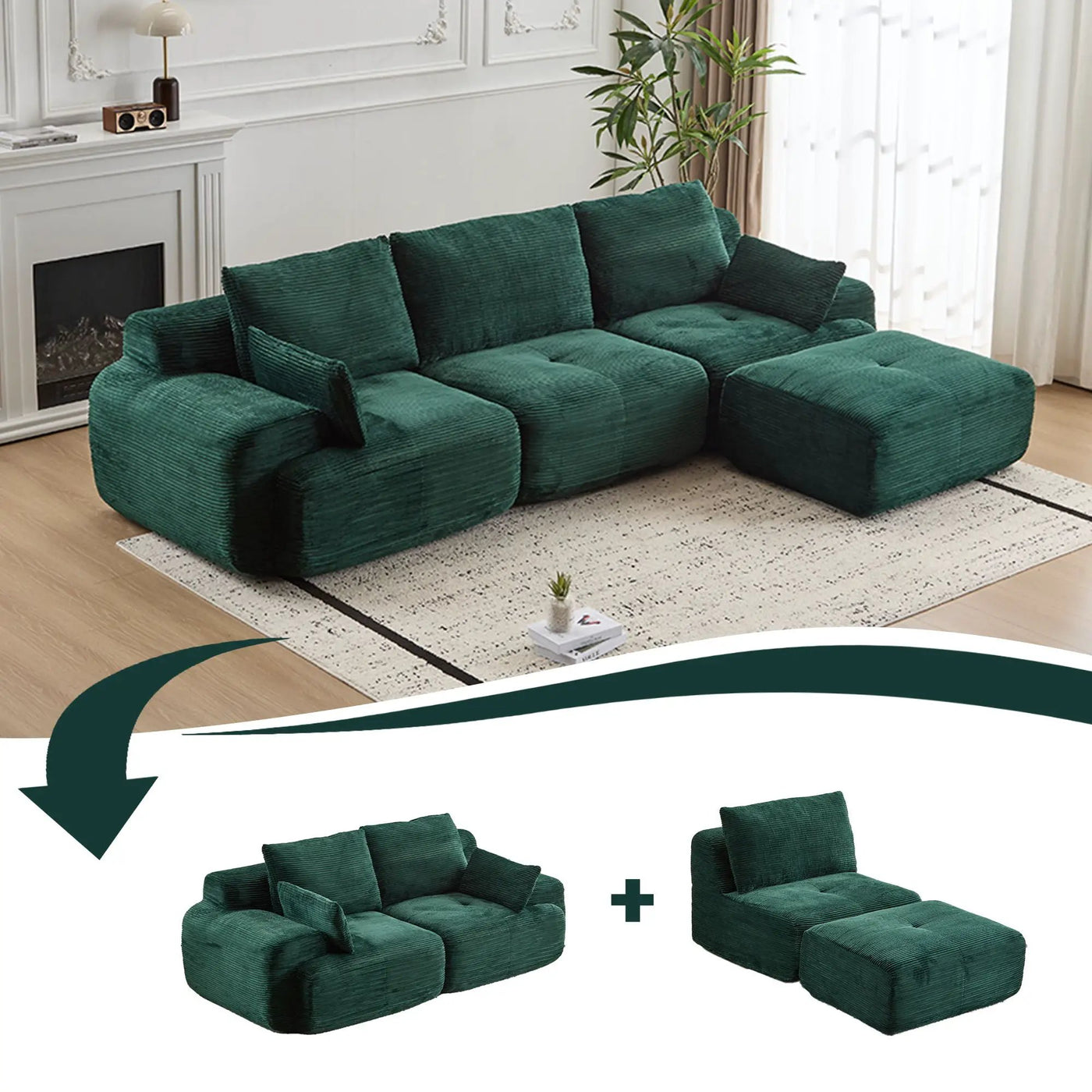 Compressed Sofa Large Sectional Couches for Living Room by HouseOfZazla