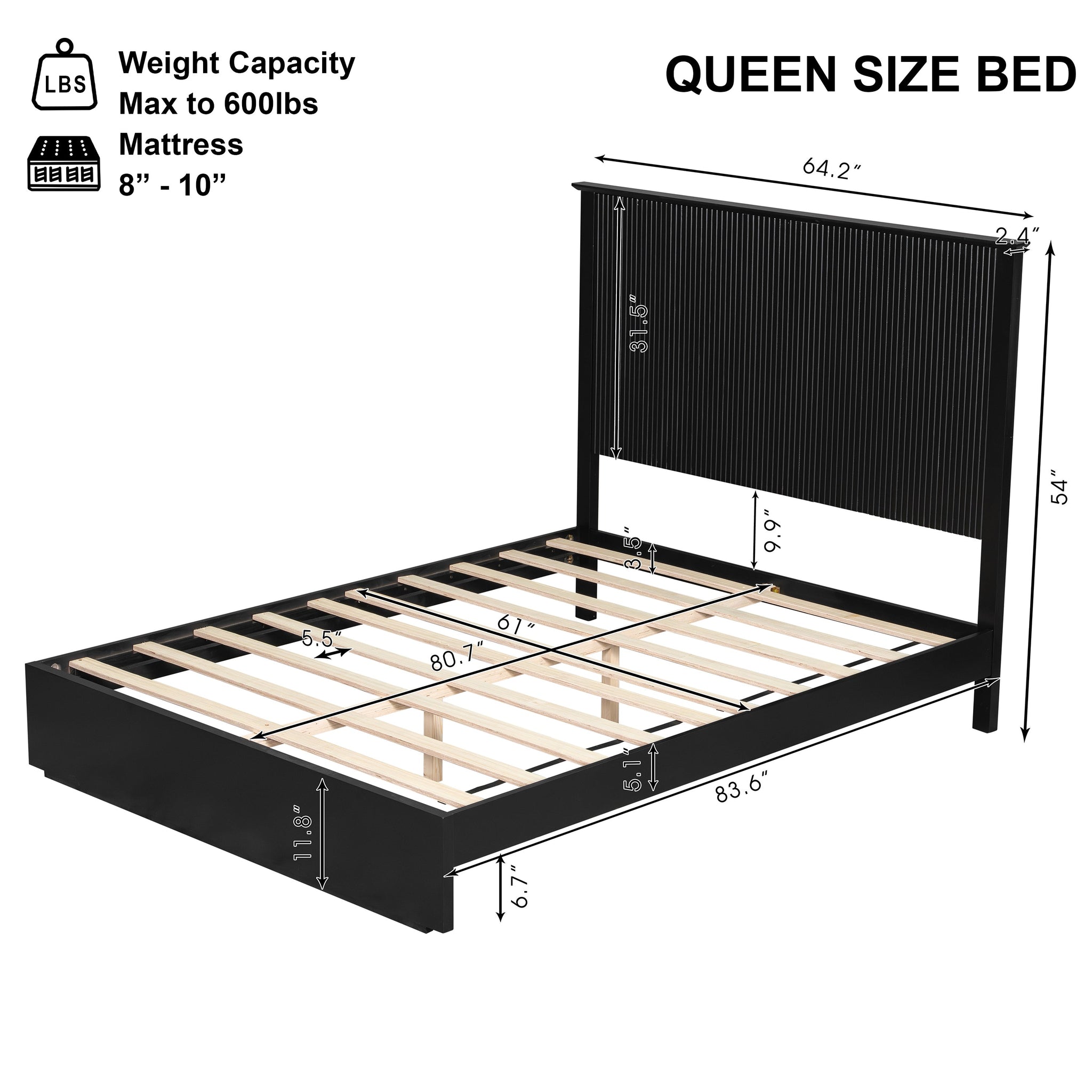 Stylish Queen Size Bed Frame by HouseOfZazla