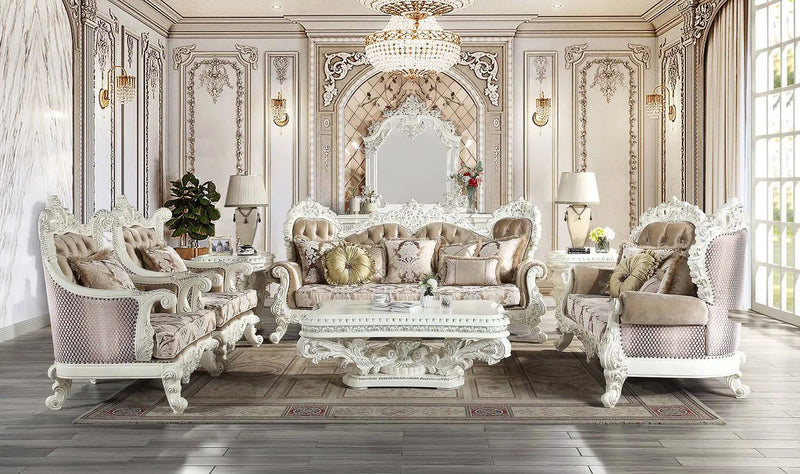 Vanaheim - Sofa With 7 Pillows - Fabric & Antique White by Unique Piece Furniture
