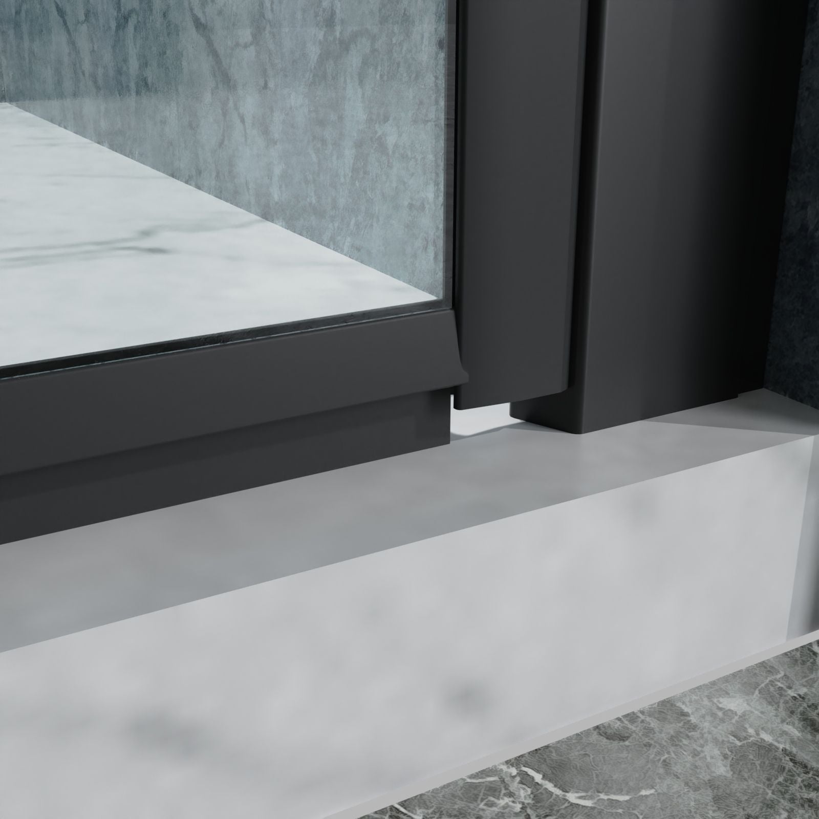 Bi-Fold Semi-Frameless Shower Doors In Matte With Clear Glass by HouseOfZazla