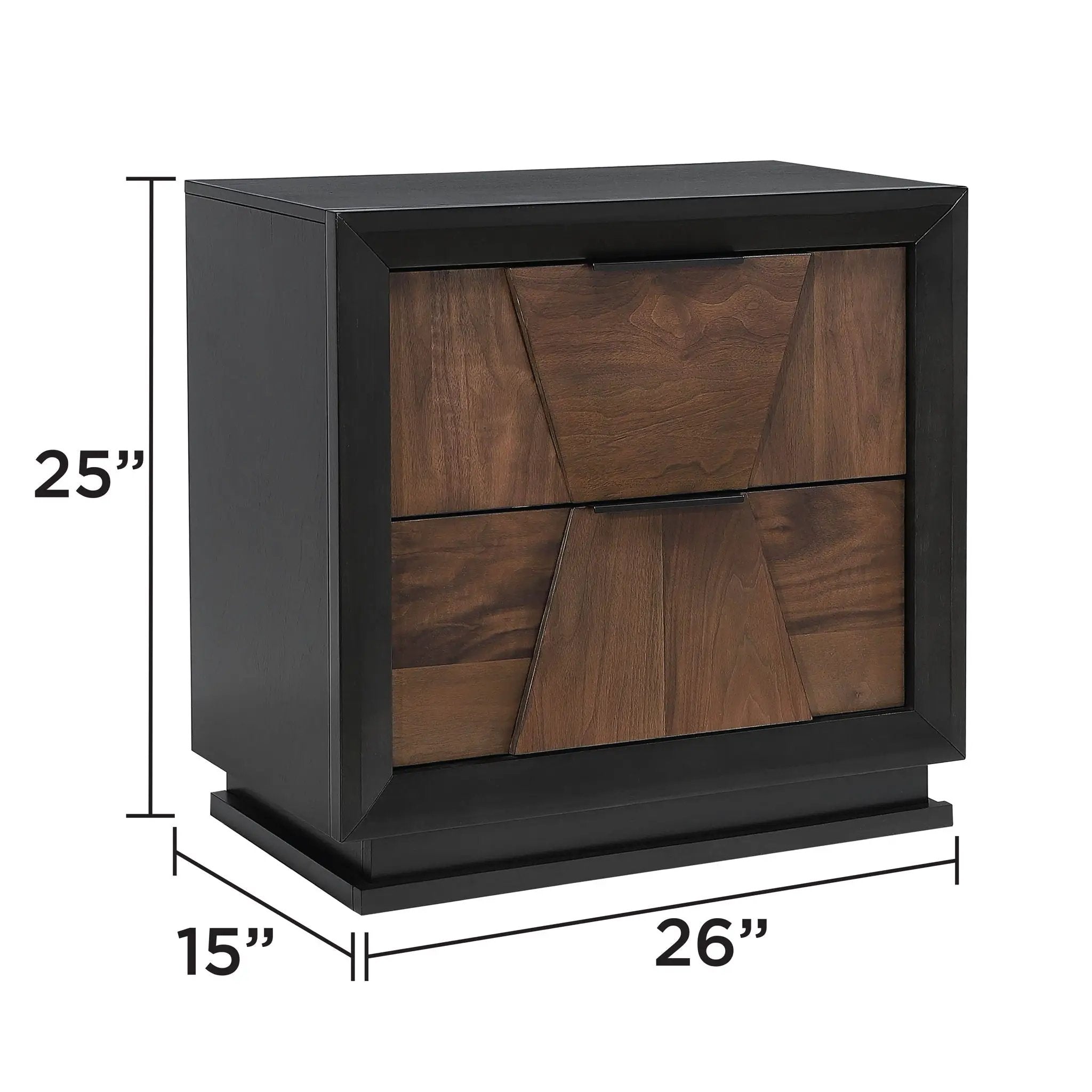 Houston - 2 Drawer Nightstand - Walnut by HouseOfZazla
