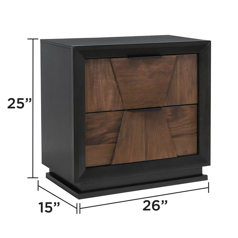 Houston - 2 Drawer Nightstand - Walnut by HouseOfZazla