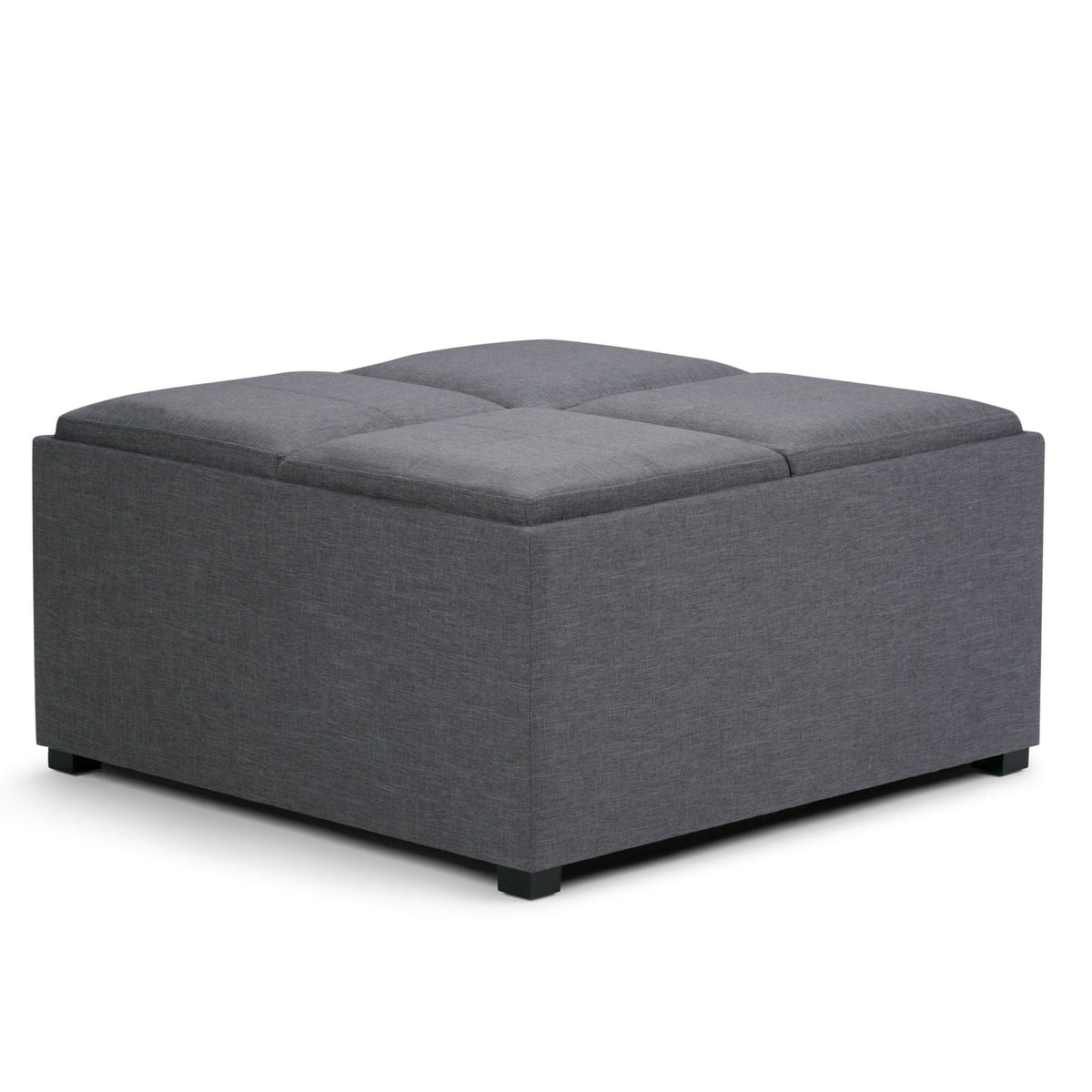 Avalon Square Storage Ottoman Coffee Table with Flip Trays - Multiple Colors, photo 6 of 40